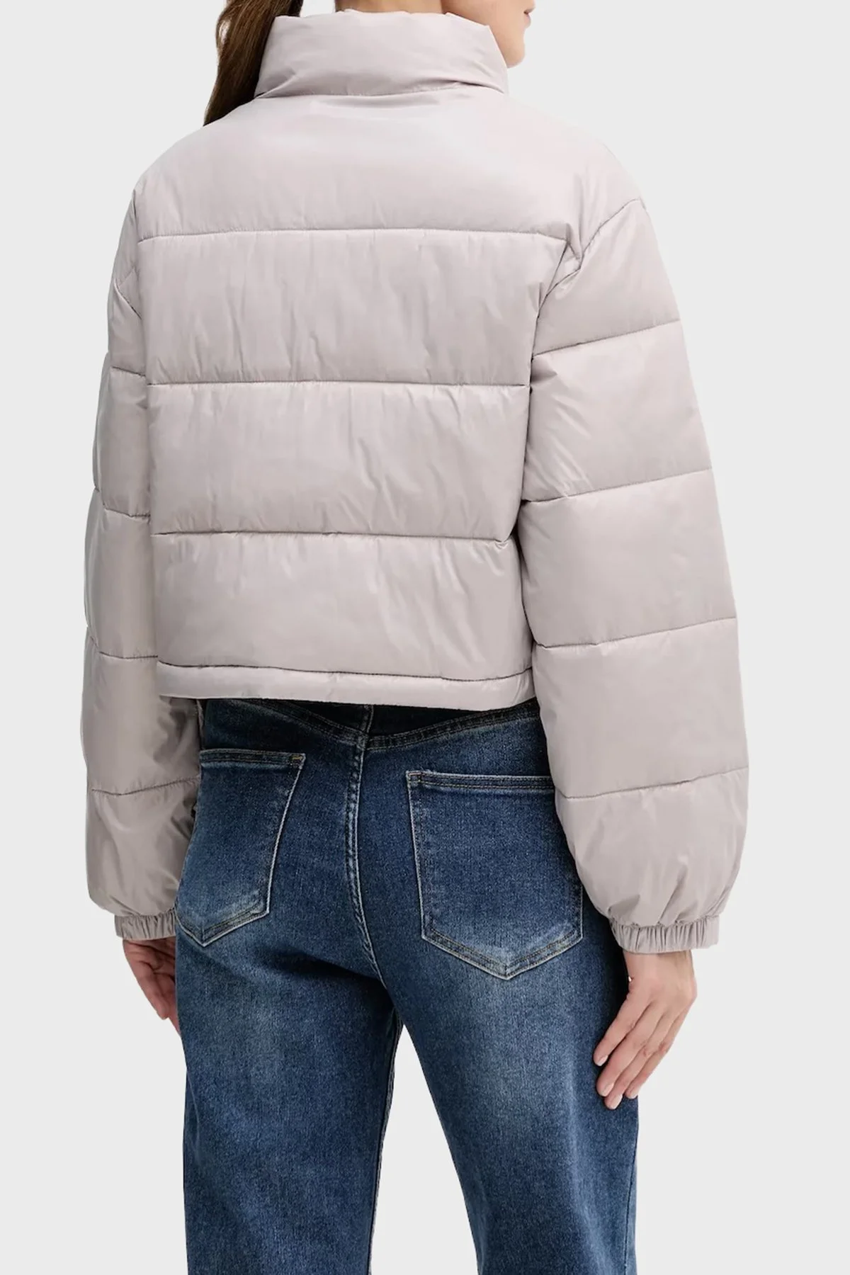 Calvin Klein Kapitoneli Regular Fit Dik Yaka Şişme LV047D504GQJL Bayan Mont LV047D504G QJL GRİ - 3