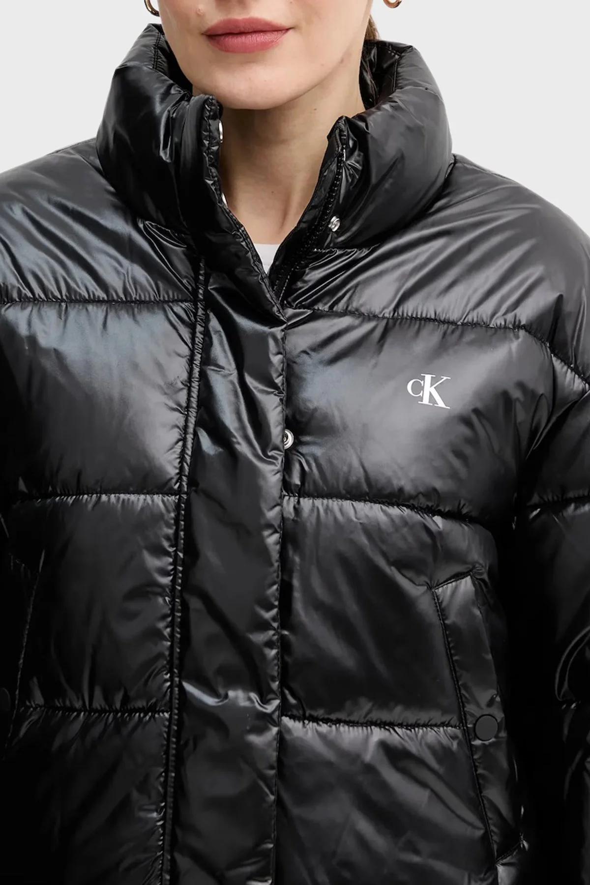 Calvin Klein Kapitoneli Regular Fit Dik Yaka Şişme LV047D504GUB1 Bayan Mont LV047D504G UB1 SİYAH - 4