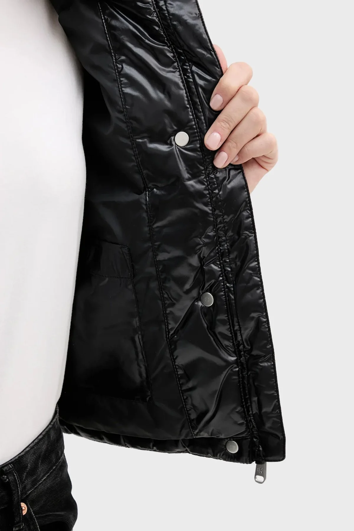 Calvin Klein Kapitoneli Regular Fit Dik Yaka Şişme LV047D504GUB1 Bayan Mont LV047D504G UB1 SİYAH - 5