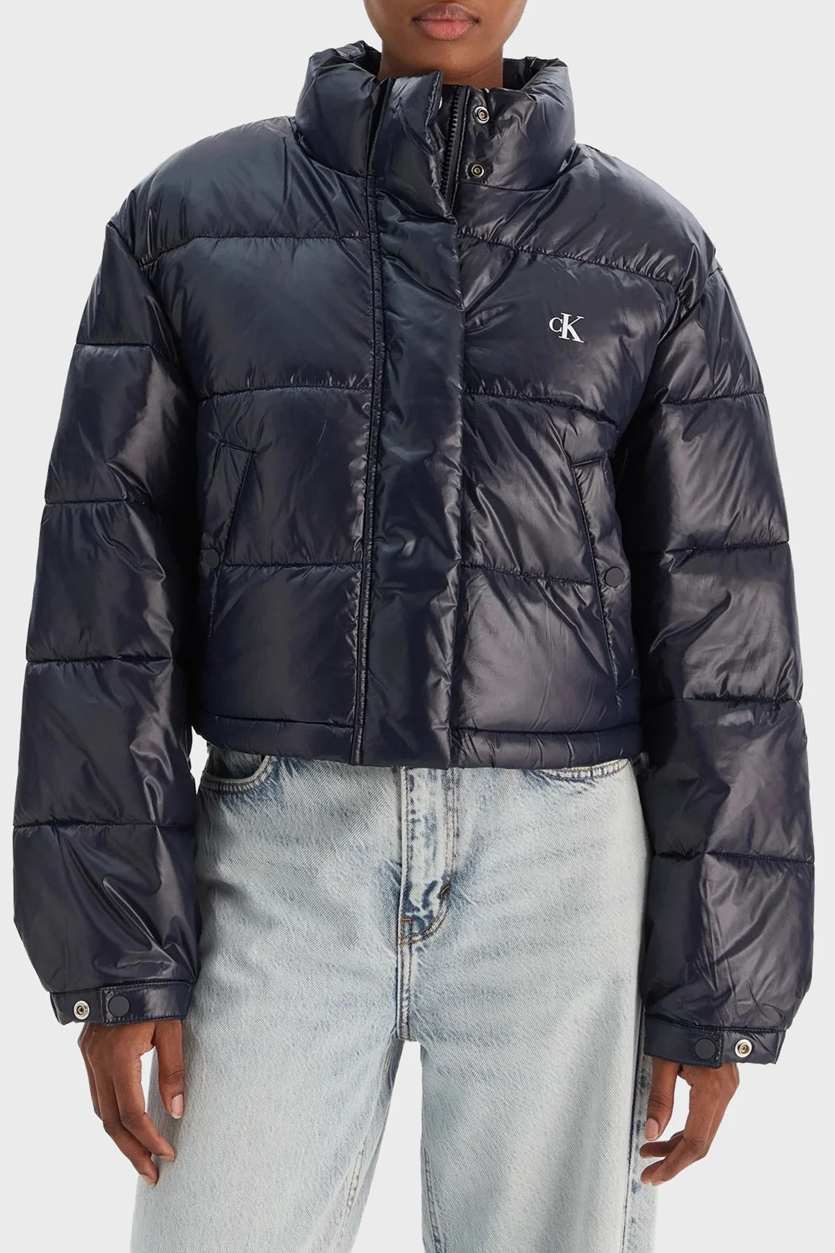 Calvin Klein Kapitoneli Regular Fit Dik Yaka Şişme LV047D504GVEK Bayan Mont LV047D504G VEK LACİVERT - 1