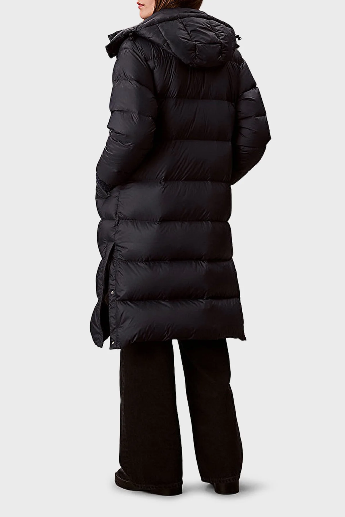 Calvin Klein Kapitoneli Regular Fit Kapüşonlu Kemerli Uzun Şişme LV047D508GUB1 Bayan Mont LV047D508G UB1 SİYAH - 3
