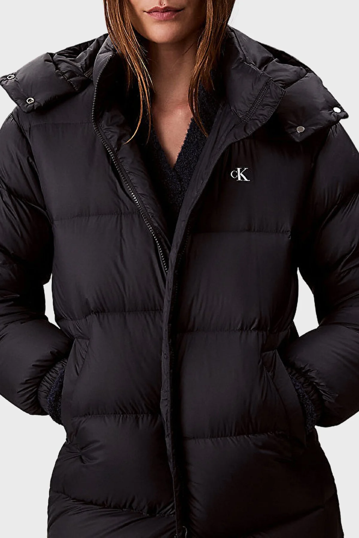 Calvin Klein Kapitoneli Regular Fit Kapüşonlu Kemerli Uzun Şişme LV047D508GUB1 Bayan Mont LV047D508G UB1 SİYAH - 5