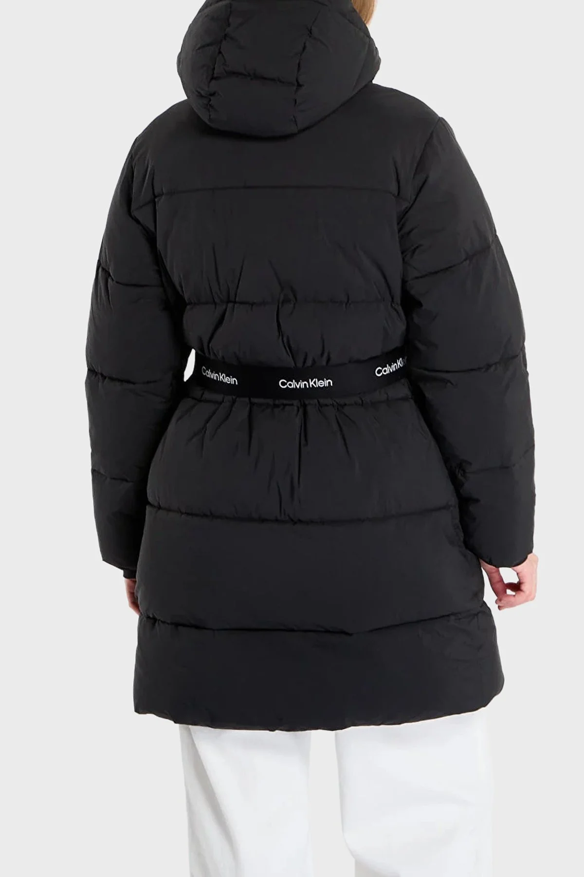 Calvin Klein Kapitoneli Regular Fit Kapüşonlu Kemerli Uzun Şişme LV047D508GUB1 Bayan Mont LV047D508G UB1 SİYAH - 8