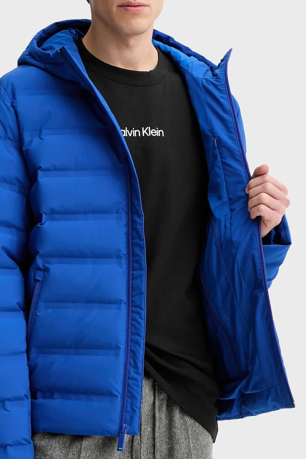 Calvin Klein Kapitoneli Regular Fit Kapüşonlu Şişme LV04LD521GC65 Erkek Mont LV04LD521G C65 MAVİ - 5