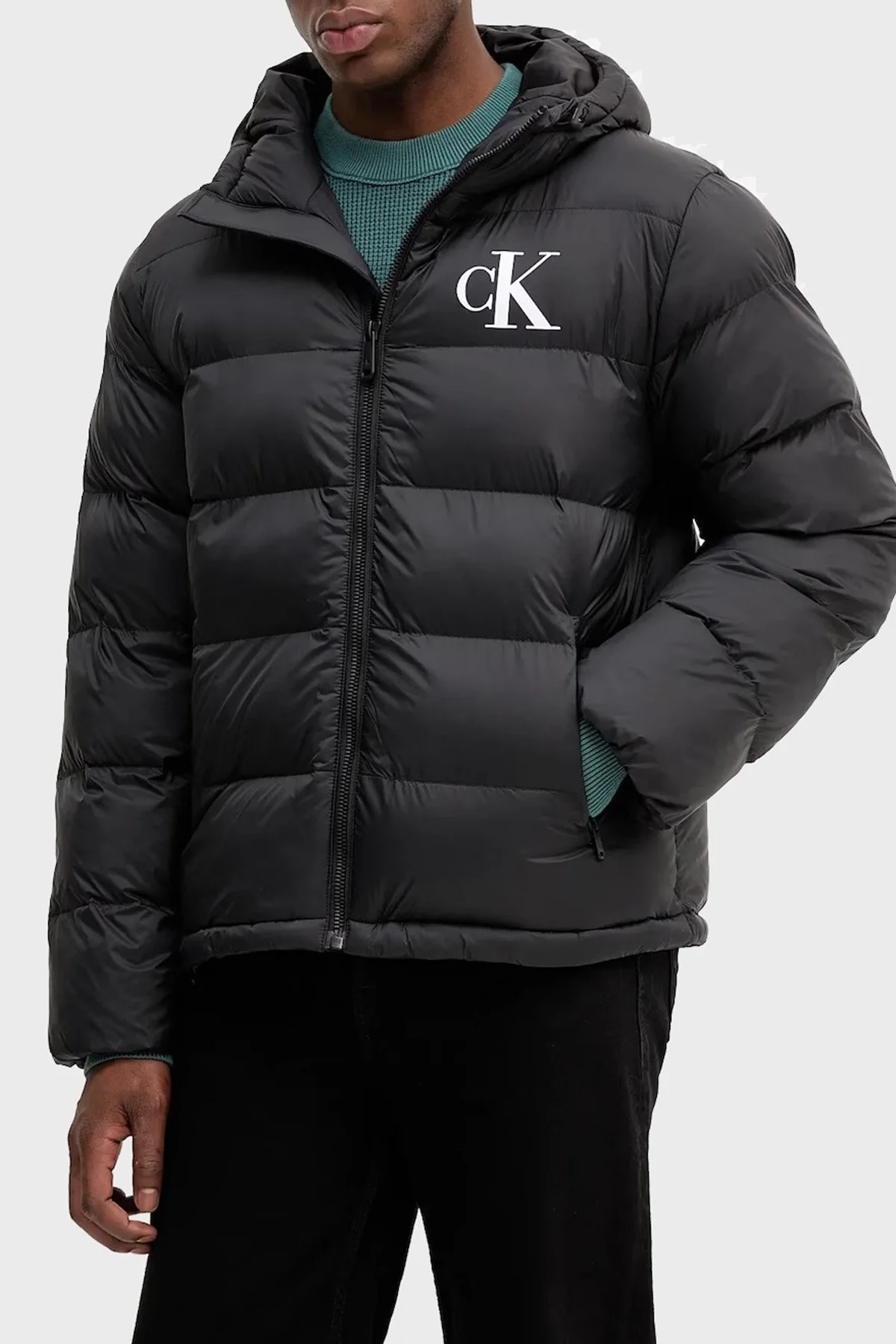Calvin Klein Kapitoneli Regular Fit Kapüşonlu Yaka Şişme LV04RD528GUB1 Erkek Mont LV04RD528G UB1 SİYAH - 1