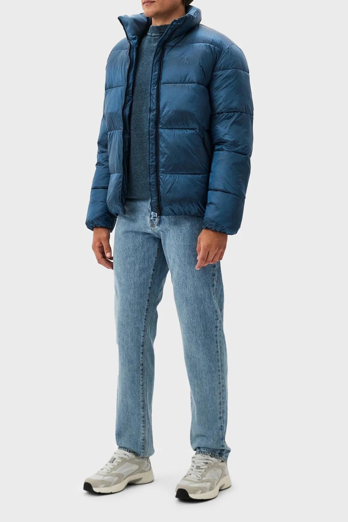 Calvin Klein Kapitoneli Regular Fit Parlak Görünümlü Dik Yaka Şişme J30J326097CDO Erkek Mont J30J326097 CDO LACİVERT - 2