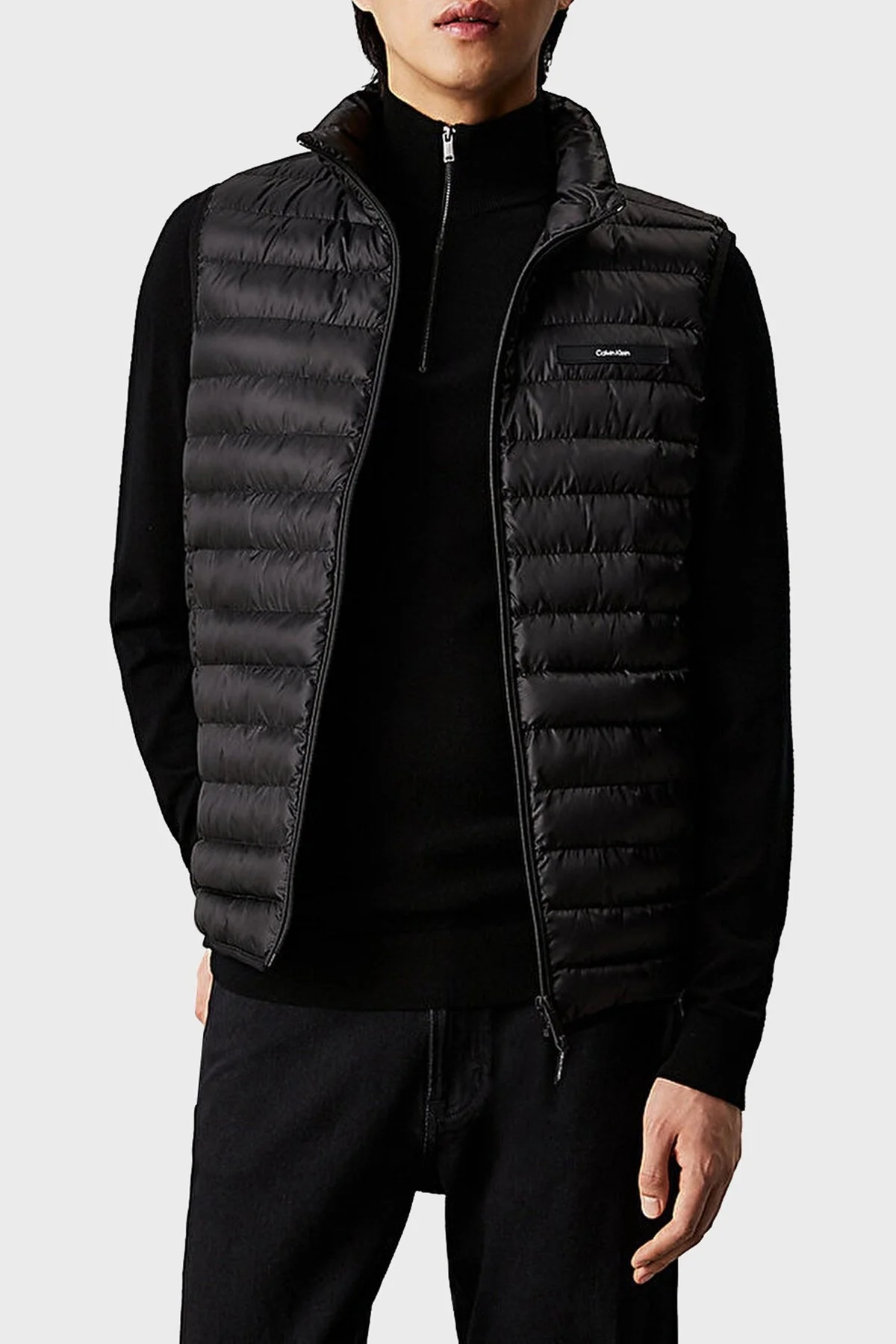 Calvin Klein Kapitoneli Regular Fit Su İtici Dik Yaka Şişme K10K113470BEH Erkek Yelek K10K113470 BEH SİYAH - 1