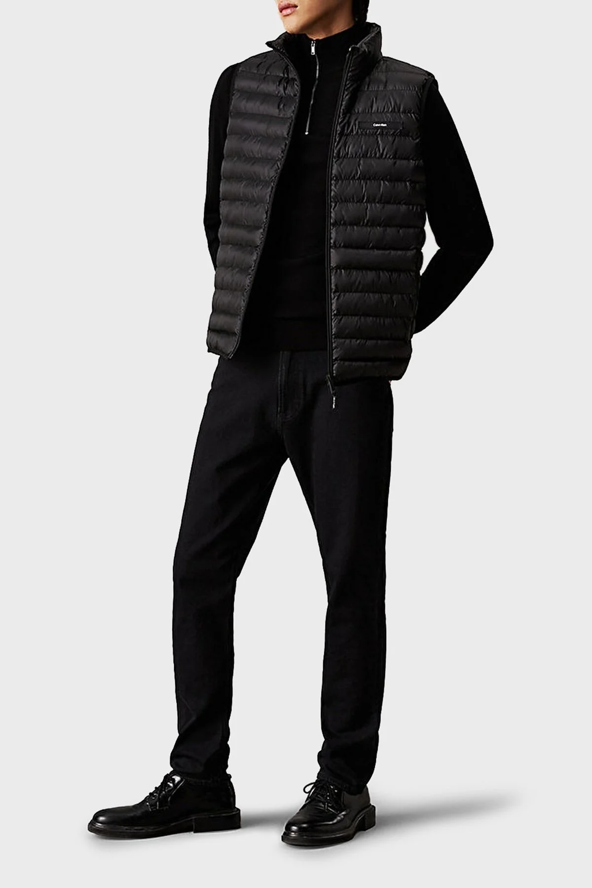 Calvin Klein Kapitoneli Regular Fit Su İtici Dik Yaka Şişme K10K113470BEH Erkek Yelek K10K113470 BEH SİYAH - 3