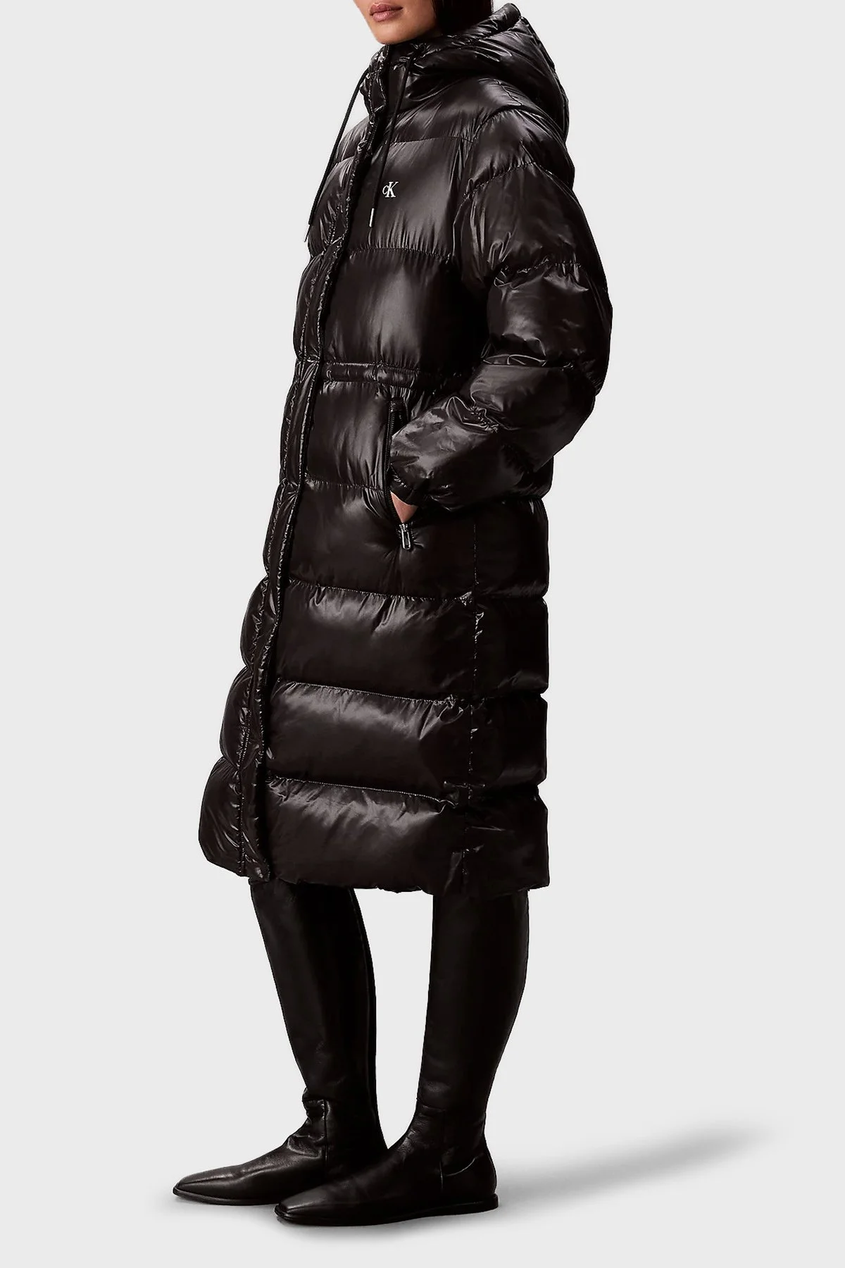 Calvin Klein Kapitoneli Relaxed Fit Kapüşonlu Uzun Şişme LV047D506GUB1 Bayan Mont LV047D506G UB1 SİYAH - 3