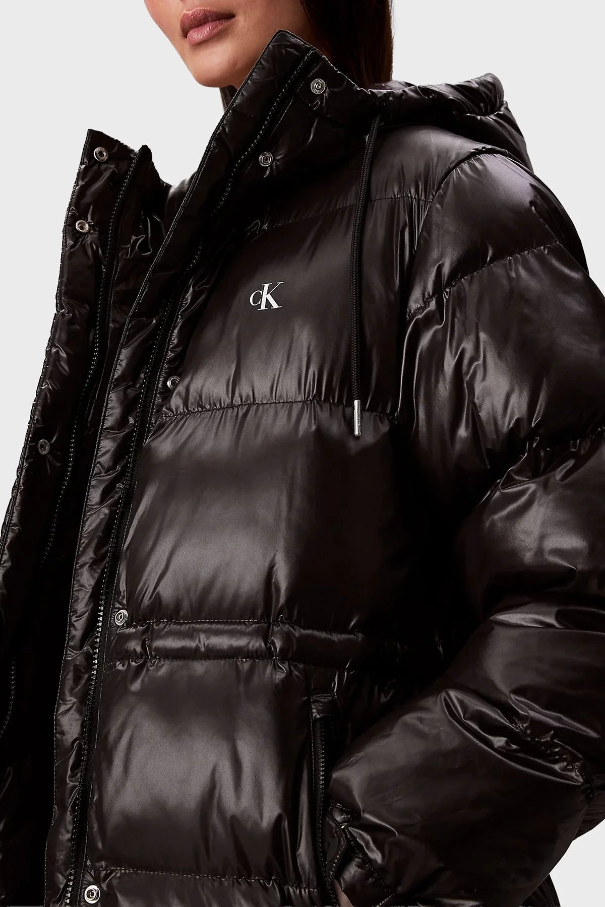 Calvin Klein Kapitoneli Relaxed Fit Kapüşonlu Uzun Şişme LV047D506GUB1 Bayan Mont LV047D506G UB1 SİYAH - 4