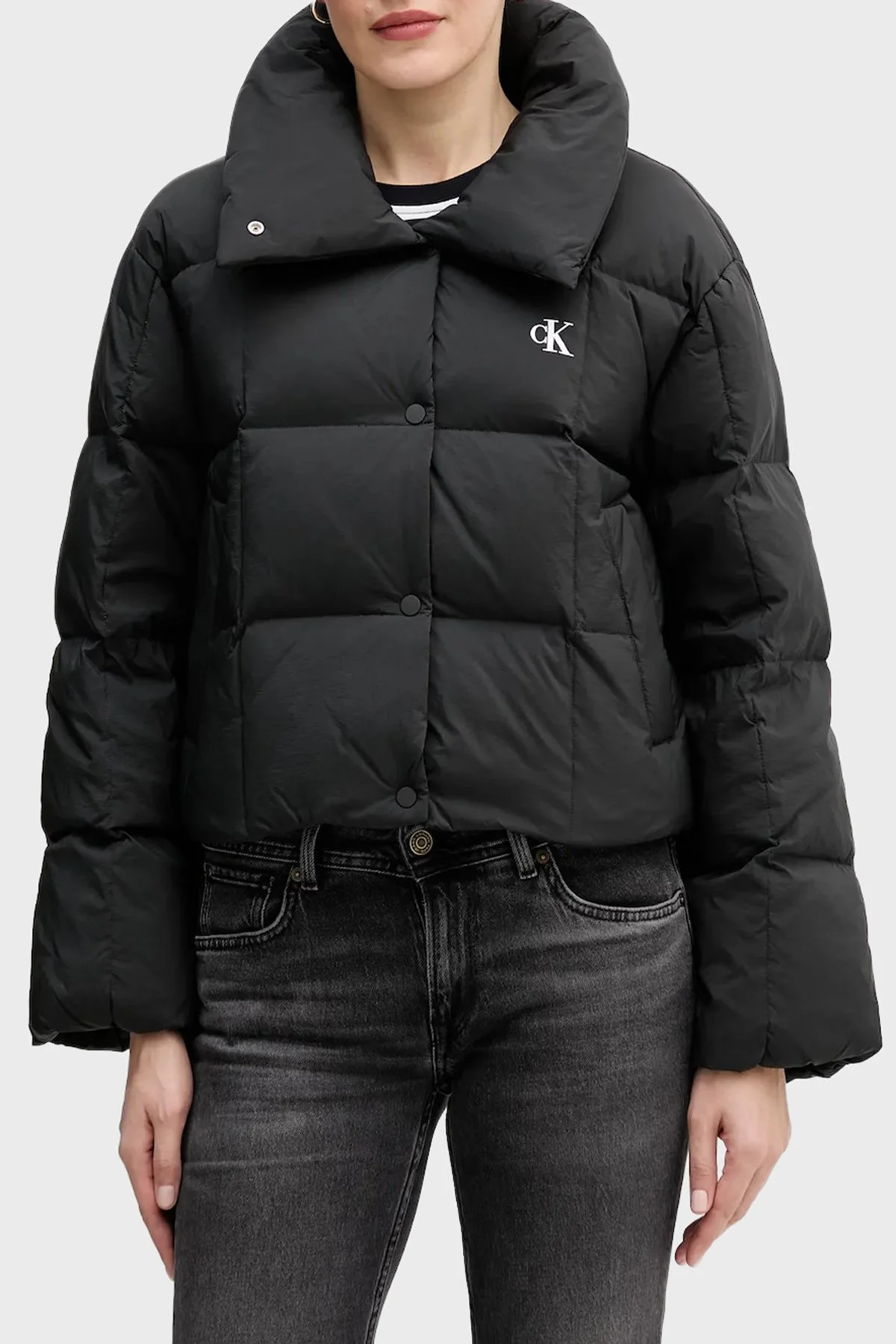 Calvin Klein Kapitoneli Relaxed Fit Suya Dayanıklı Şişme LV044D521GUB1 Bayan Mont LV044D521G UB1 SİYAH - 1