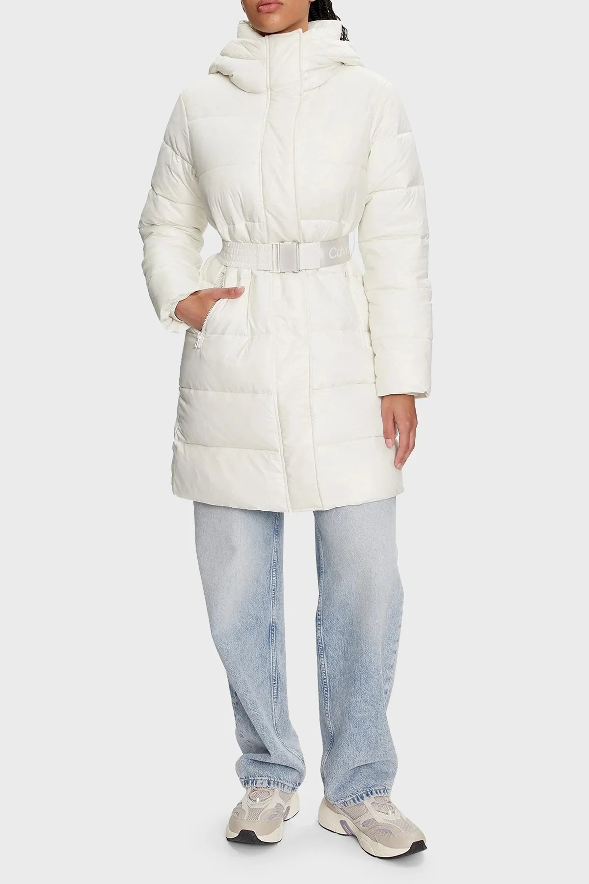 Calvin Klein Kapitoneli Şişme J20J223578YBI Bayan Mont J20J223578 YBI BEYAZ - 3