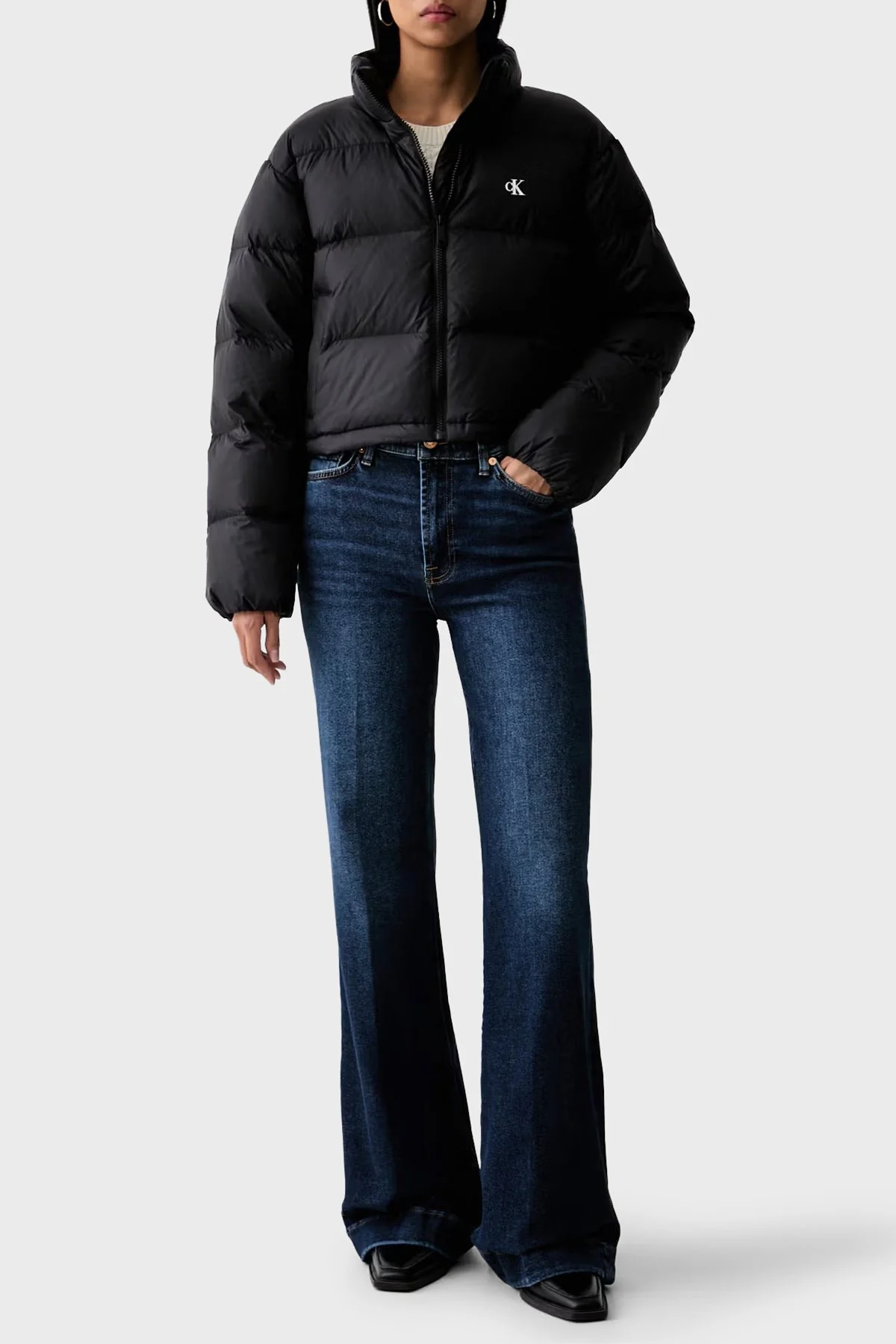 Calvin Klein Kapitoneli Su İtici Dik Yaka Şişme LV047H503GUB1 Kadın Mont LV047H503G UB1 Siyah - 2