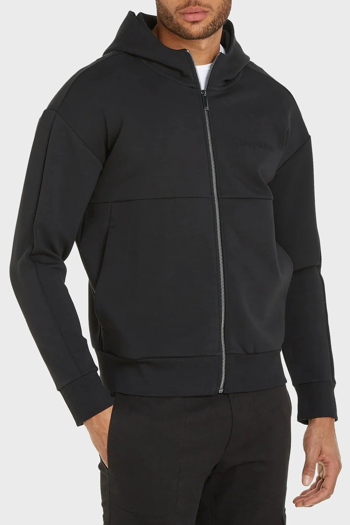 Calvin Klein Kapüşonlu Fermuarlı Regular Fit K10K112197BEH Erkek Sweat K10K112197 BEH SİYAH - 1