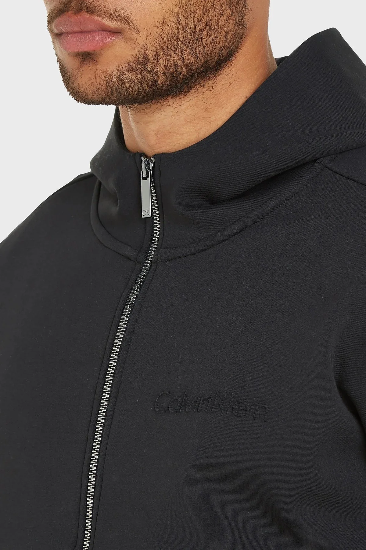 Calvin Klein Kapüşonlu Fermuarlı Regular Fit K10K112197BEH Erkek Sweat K10K112197 BEH SİYAH - 3