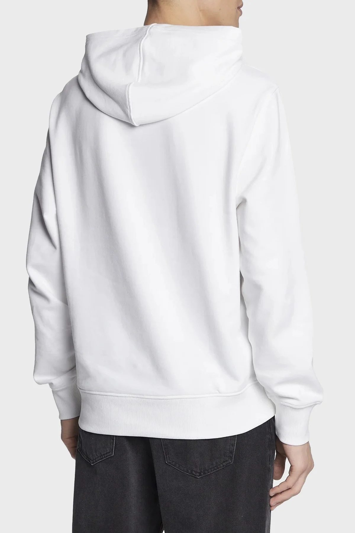 Calvin Klein Kapüşonlu Kanguru Cepli % 100 Pamuk Regular Fit J30J322535YAF Erkek Sweat J30J322535 YAF BEYAZ - 3