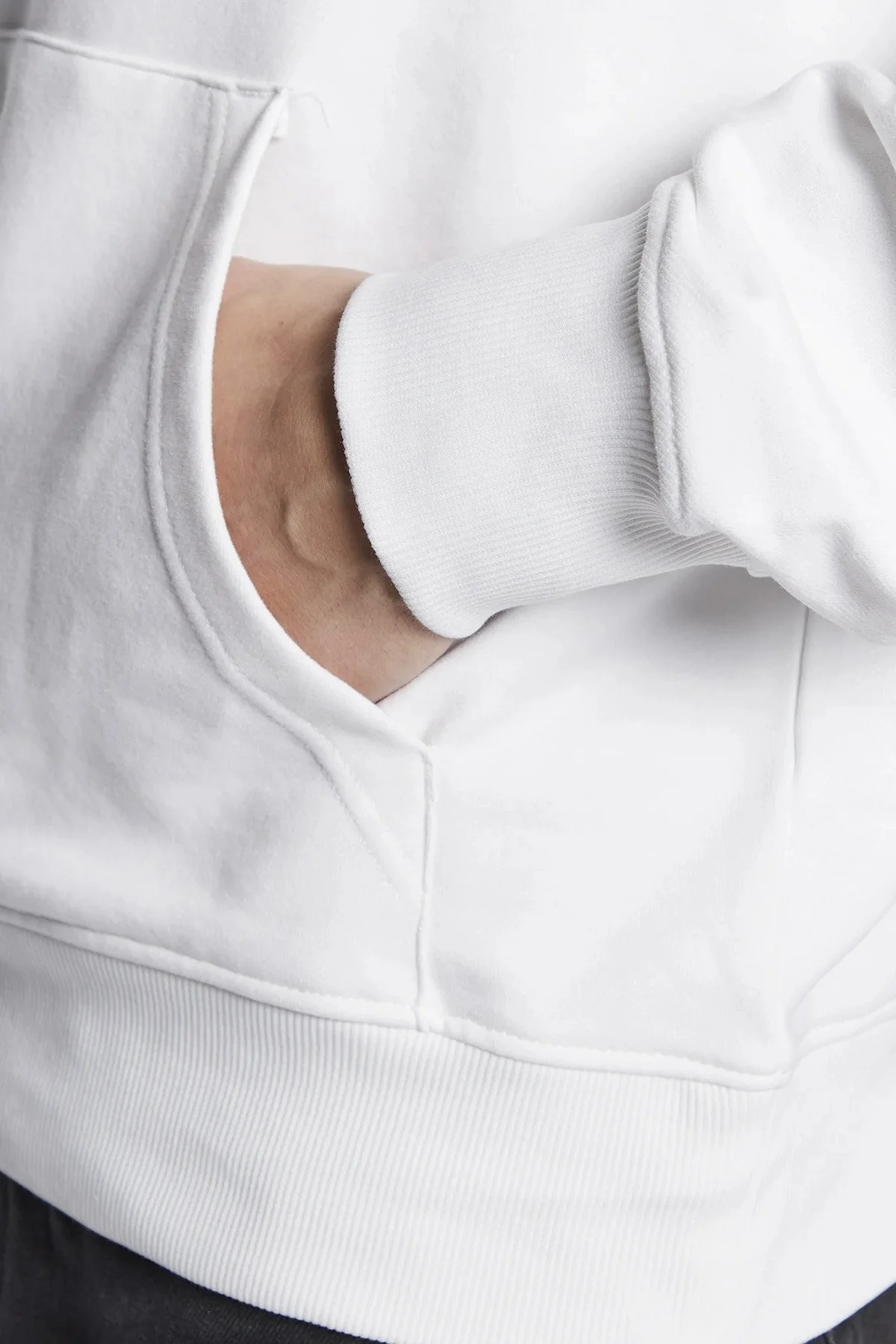 Calvin Klein Kapüşonlu Kanguru Cepli % 100 Pamuk Regular Fit J30J322535YAF Erkek Sweat J30J322535 YAF BEYAZ - 5