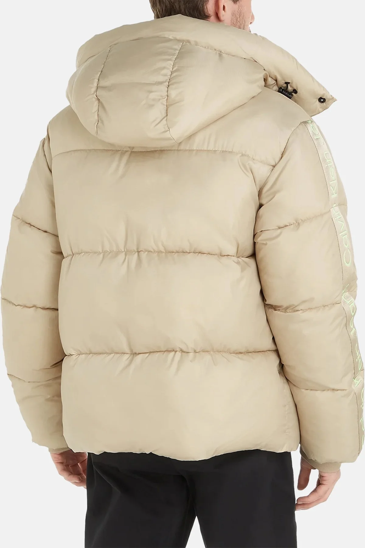 Calvin Klein Kapüşonlu Logolu Relaxed Fit Şişme J30J324073PED Erkek Mont J30J324073 PED BEJ - 2