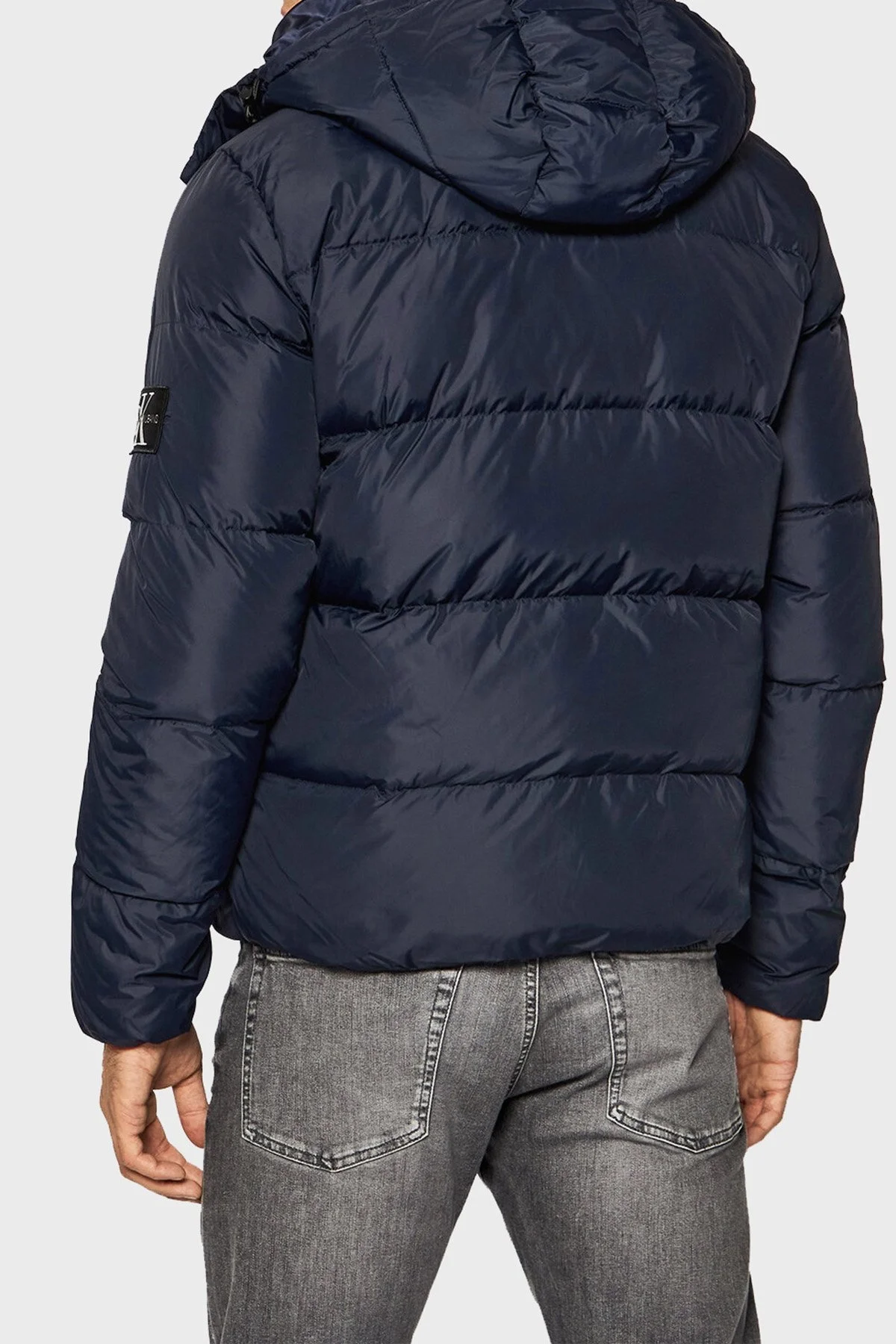 Calvin Klein Su Geçirmez Kapüşonlu Regular Fit Kuş Tüyü Dolgulu Şişme Erkek Mont J30J318412 CHW LACİVERT - 5