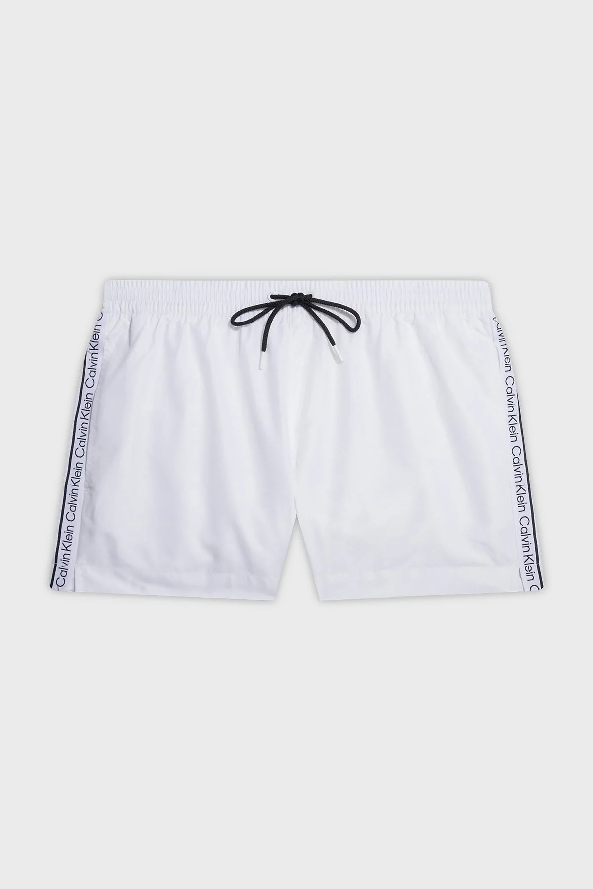 Calvin Klein Kısa Büzgülü Deniz Şortu Belden Bağlamalı KM0KM00811YCD Erkek Mayo Short KM0KM00811 YCD BEYAZ - 5
