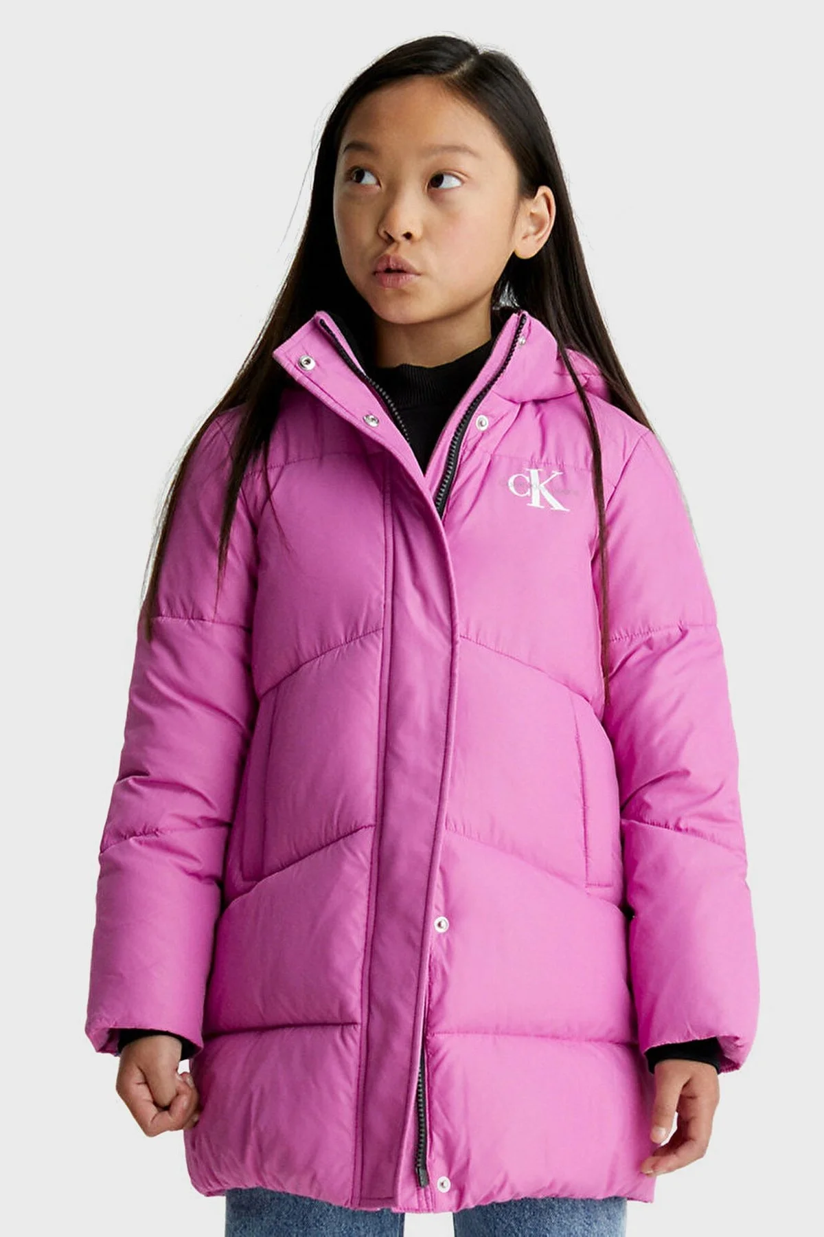 Calvin Klein Kız Çocuk Regular Fit Çıkarılabilir Kapüşonlu Şişme IG0IG02059VTA Mont IG0IG02059 VTA PEMBE - 1