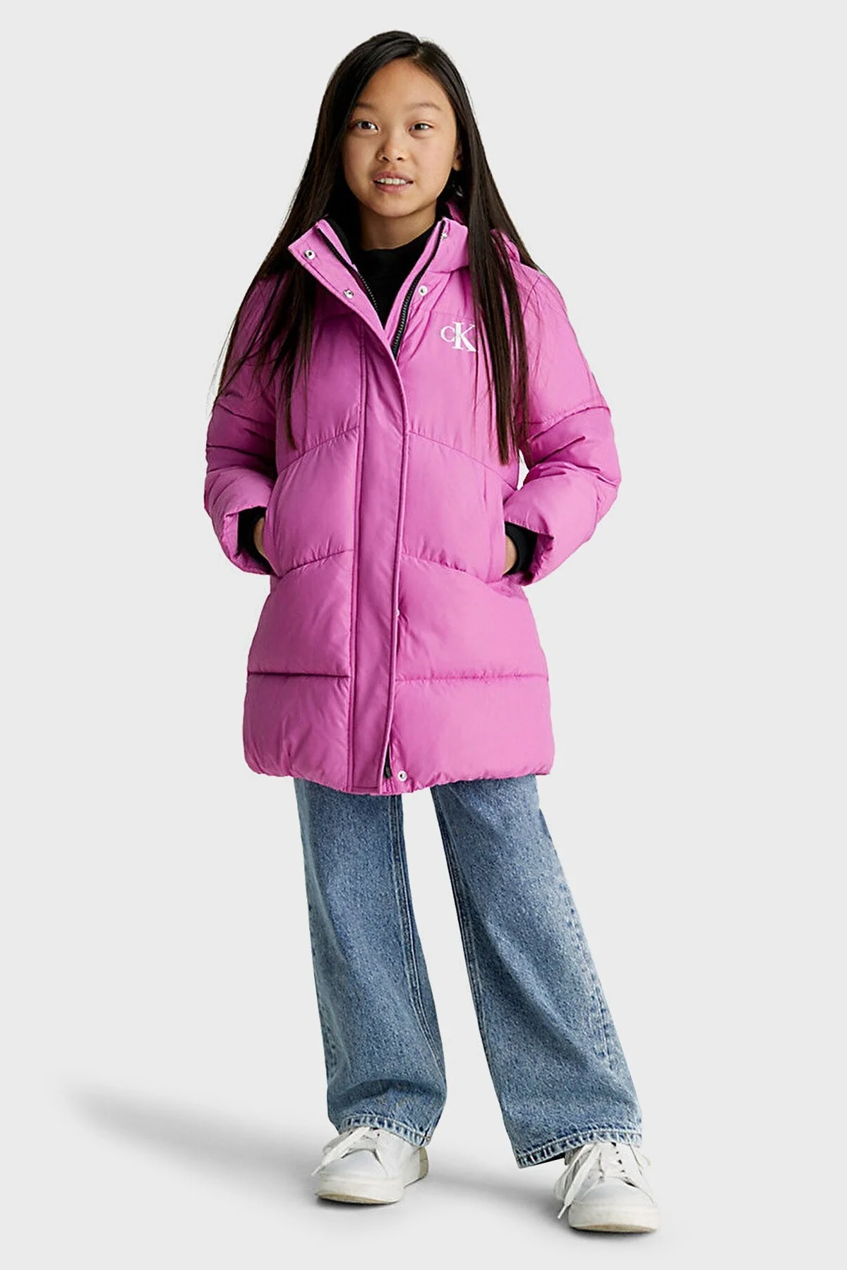 Calvin Klein Kız Çocuk Regular Fit Çıkarılabilir Kapüşonlu Şişme IG0IG02059VTA Mont IG0IG02059 VTA PEMBE - 4
