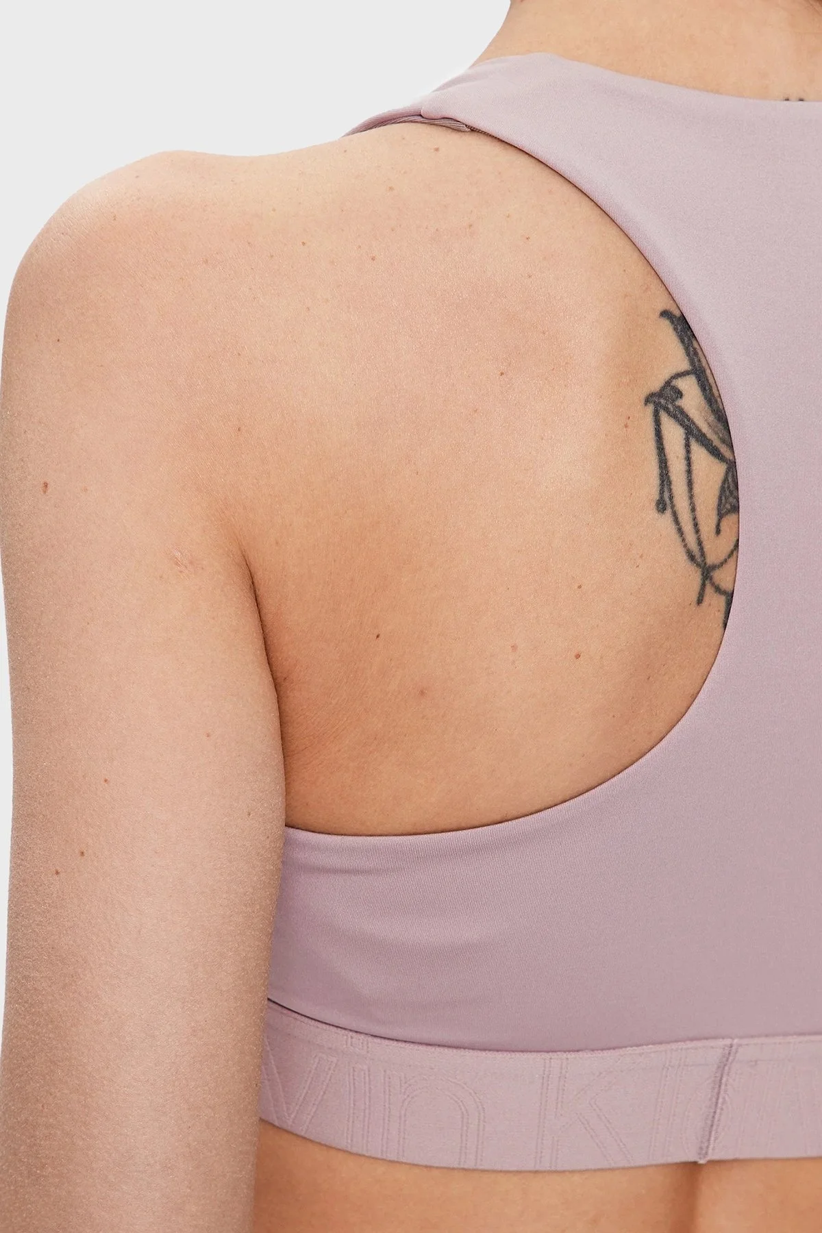 Calvin Klein Logo Bantlı Astarlı Çıkarılabilir Dolgulu Nem Emici Spor 00GWS3K1158HR Bayan Sütyen 00GWS3K115 8HR PUDRA - 5