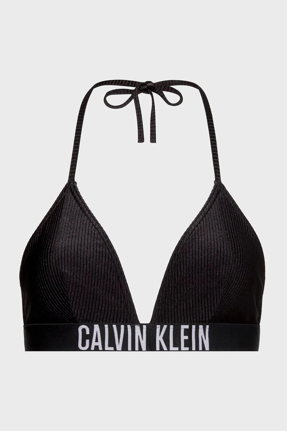 Calvin Klein Logo Bantlı Çıkarılabilir Dolgulu Üçgen KW0KW01967BEH Bayan Bikini Üstü KW0KW01967 BEH SİYAH - 5