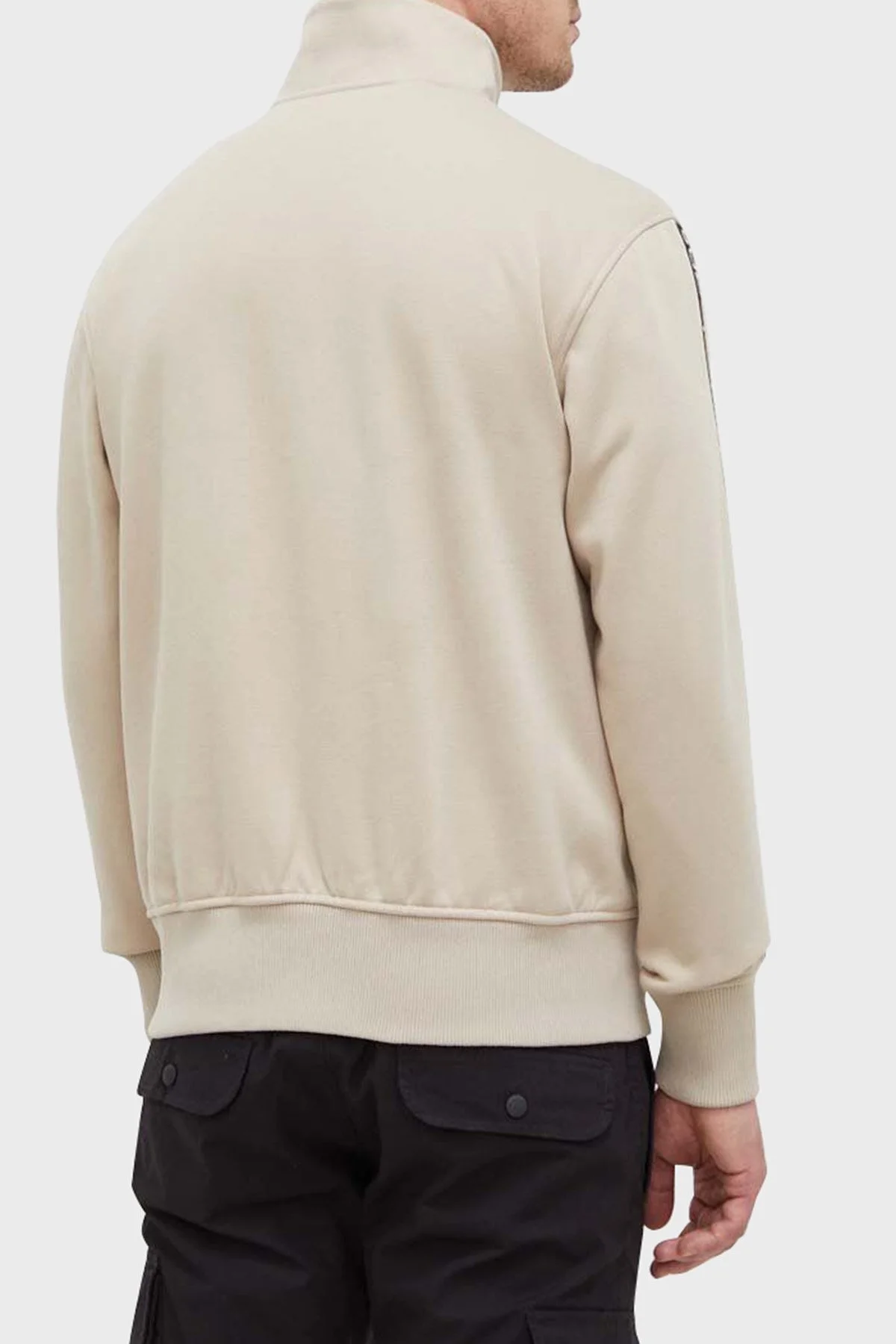 Calvin Klein Logo Bantlı Fermuarlı Dik Yaka Regular Fit J30J324120PED Erkek Sweat J30J324120 PED BEJ - 2