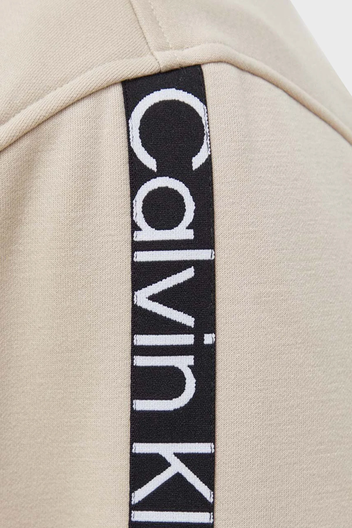 Calvin Klein Logo Bantlı Fermuarlı Dik Yaka Regular Fit J30J324120PED Erkek Sweat J30J324120 PED BEJ - 5