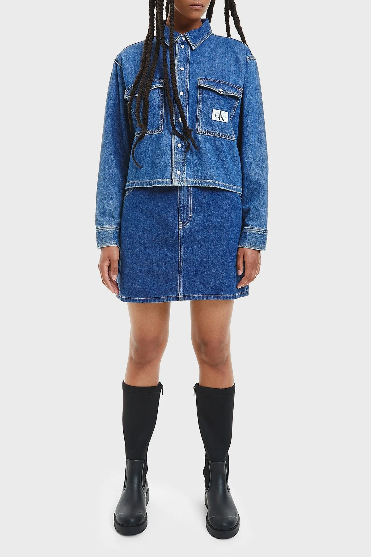 Calvin Klein Logo Bantlı Fermuarlı Uzun YW0YW00838BDS Bayan Çizme YW0YW00838 BDS SİYAH - 2