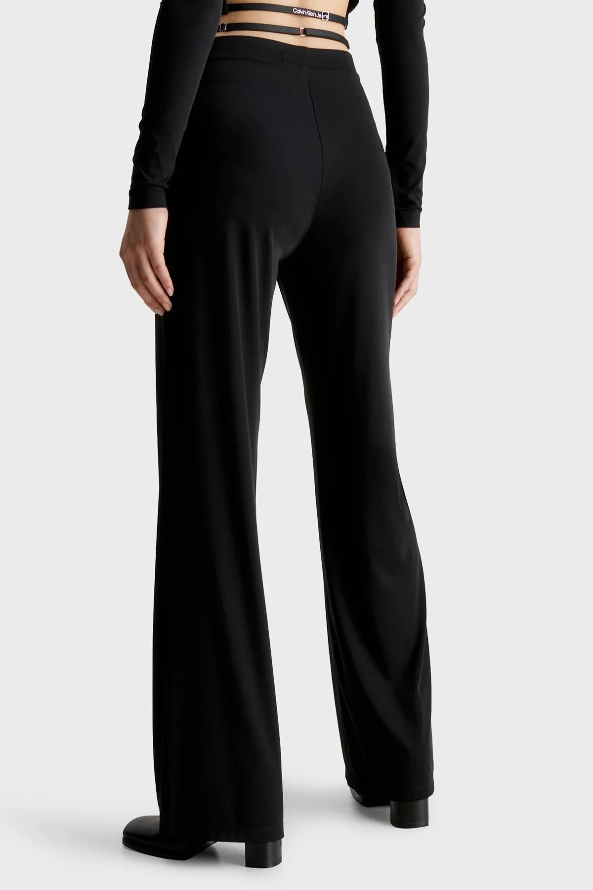 Calvin Klein Logo Bantlı Geniş Paça Regular Fit J20J221919BEH Bayan Pantolon J20J221919 BEH SİYAH - 3