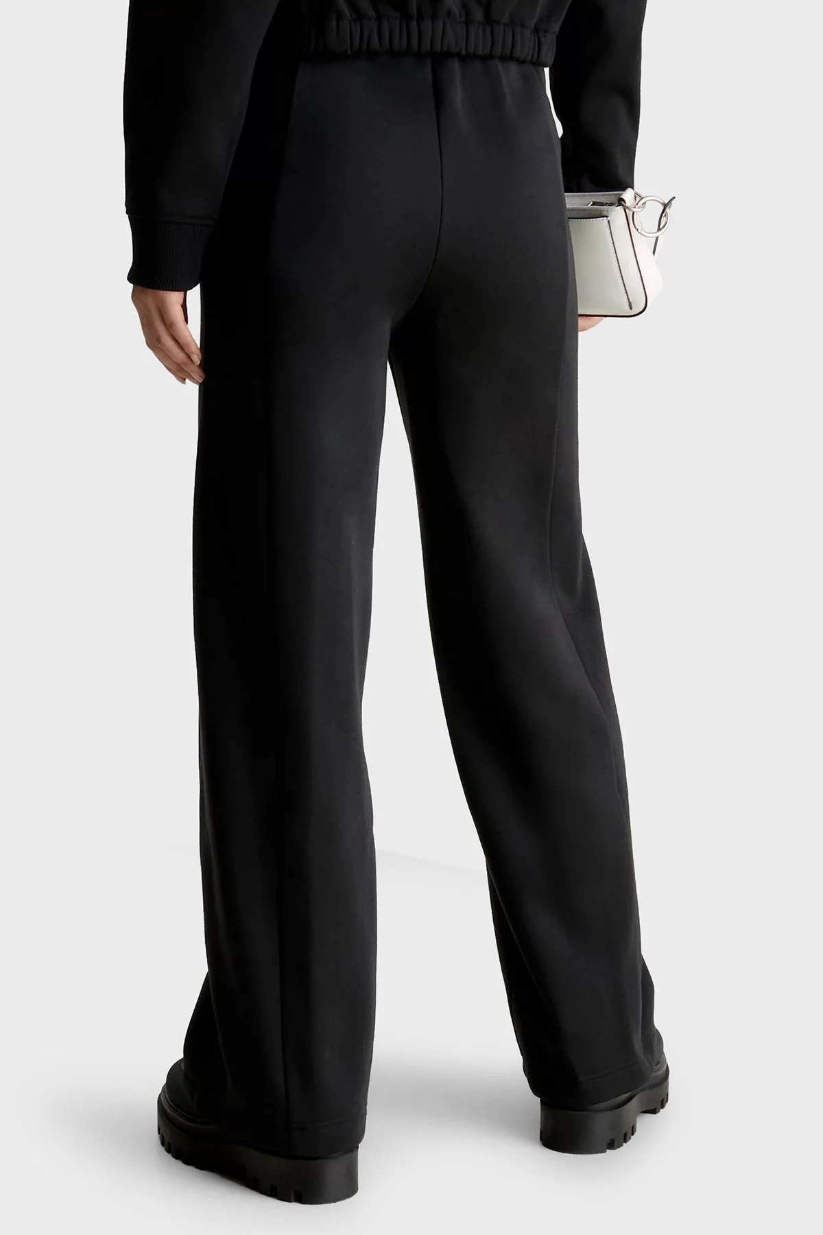 Calvin Klein Logo Bantlı Geniş Paça Relaxed Fit J20J221916BEH Bayan Pantolon J20J221916 BEH SİYAH - 2