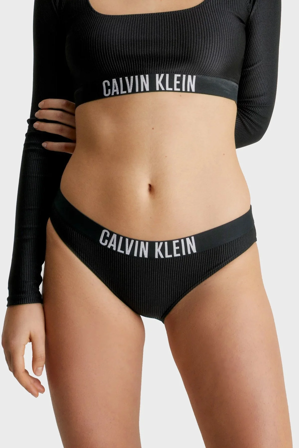 Calvin Klein Logo Bantlı KW0KW01986BEH Bayan Bikini Altı KW0KW01986 BEH SİYAH - 1