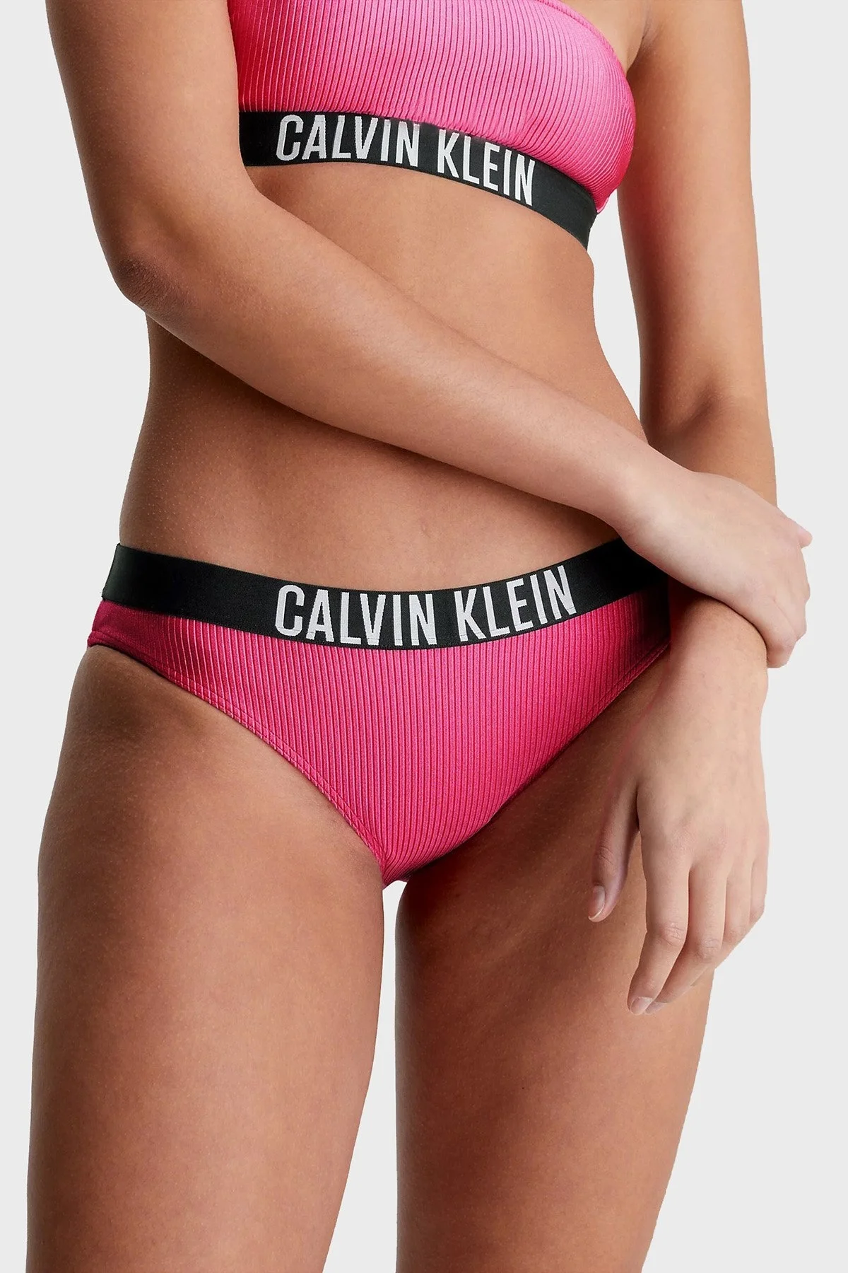 Calvin Klein Logo Bantlı KW0KW01986XI1 Bayan Bikini Altı KW0KW01986 XI1 PEMBE - 1
