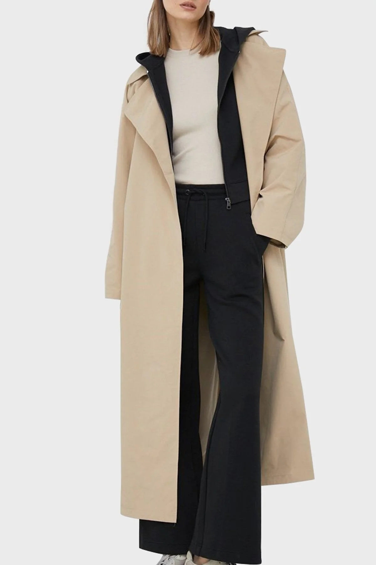 Calvin Klein Logo Bantlı Pamuk Karışımlı Relaxed Fit Bayan Pantolon J20J220962 BEH SİYAH - 1