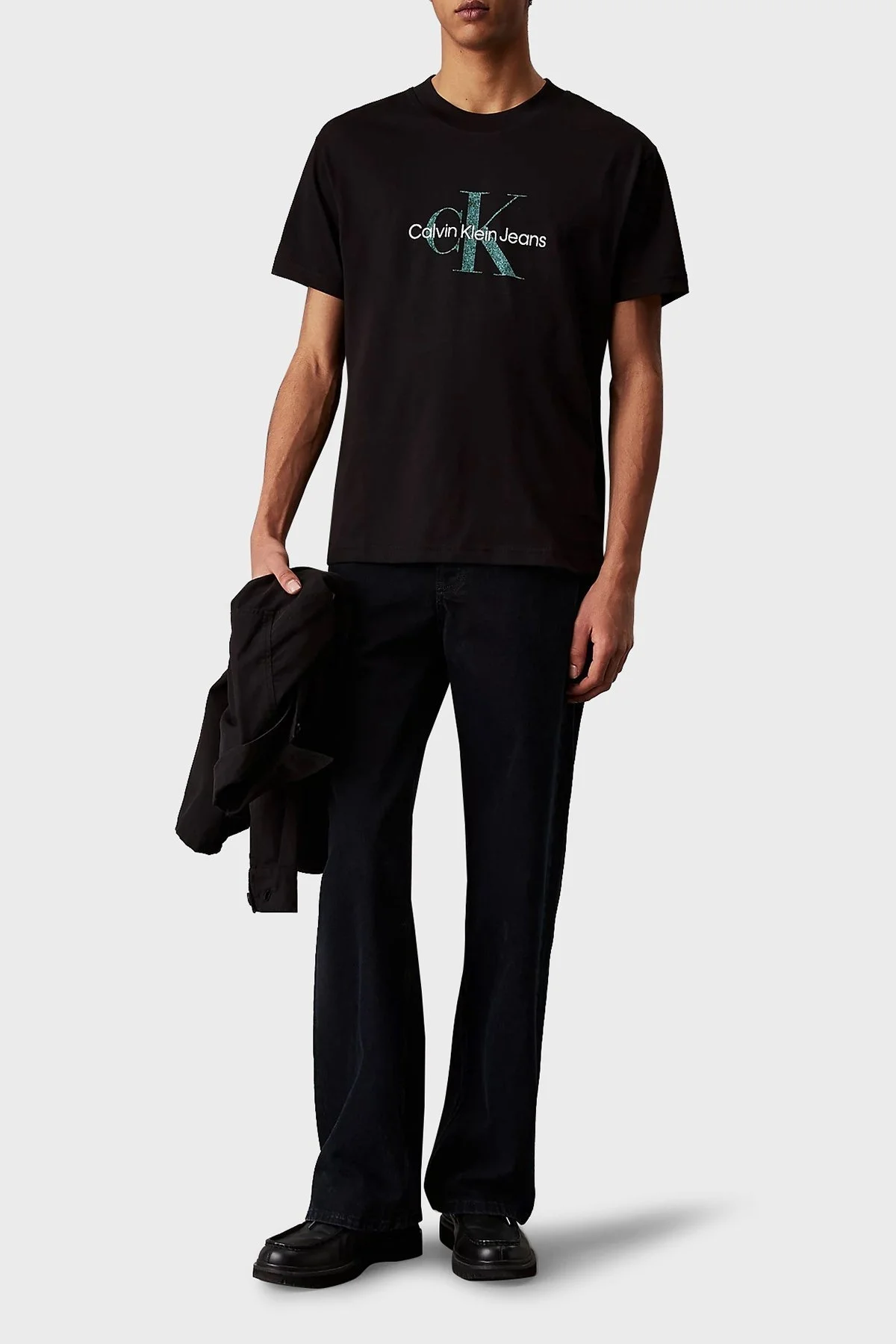 Calvin Klein Logo Basılı Pamuklu Regular Fit Bisiklet Yaka J30J327086BEH Erkek T Shirt J30J327086 BEH SİYAH - 6