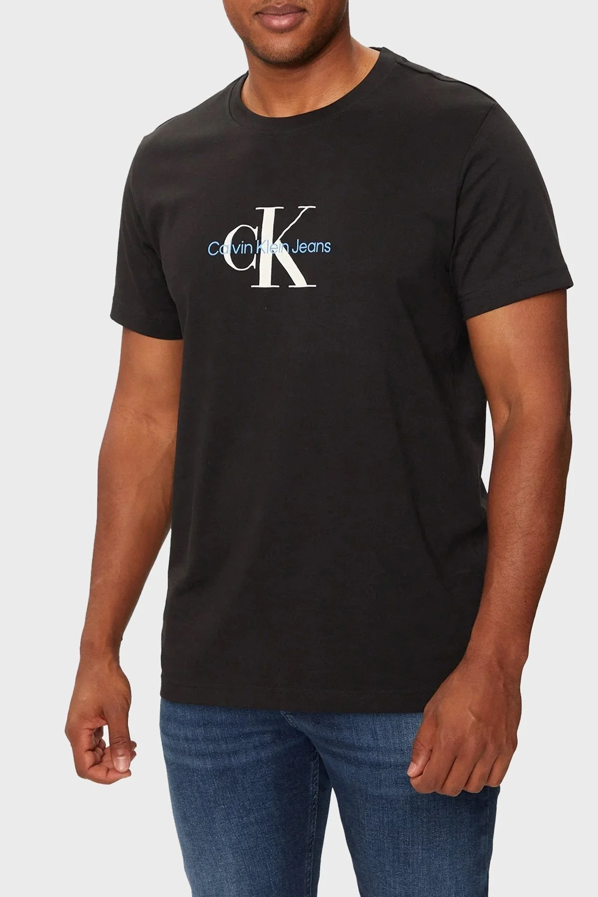 Calvin Klein Logo Baskılı % 100 Pamuk Regular Fit Bisiklet Yaka J30J326863BEH Erkek T Shirt J30J326863 BEH SİYAH - 1