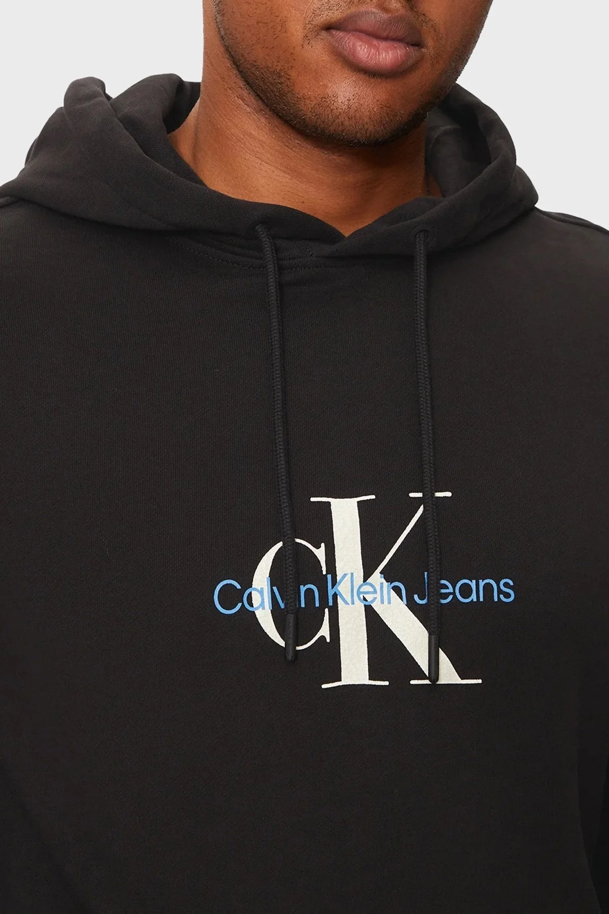 Calvin Klein Logo Baskılı % 100 Pamuk Regular Fit Kapüşonlu J30J326875BEH Erkek Sweat J30J326875 BEH SİYAH - 4