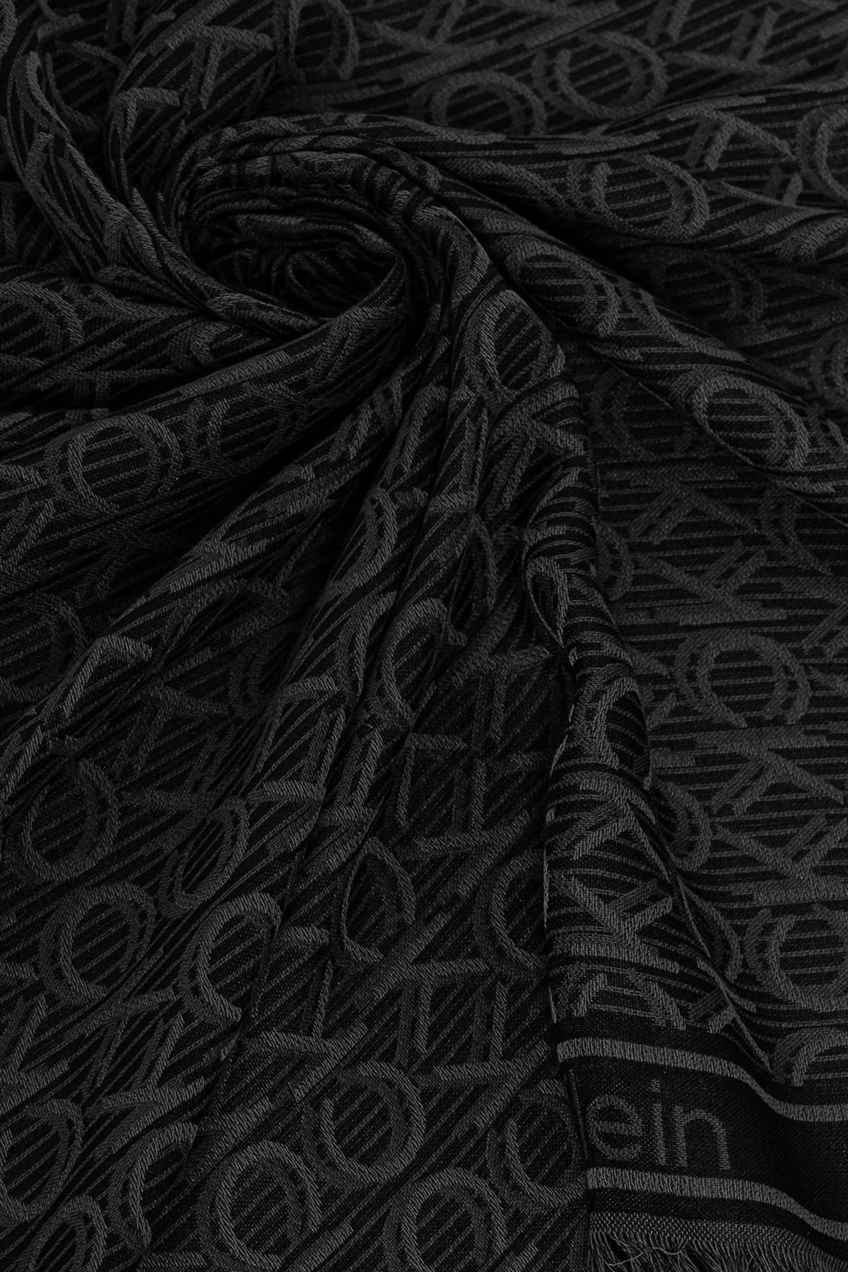 Calvin Klein Logo Baskılı 130 x 130 cm Modal LV04F8054GUB1 Bayan Şal LV04F8054G UB1 SİYAH - 3