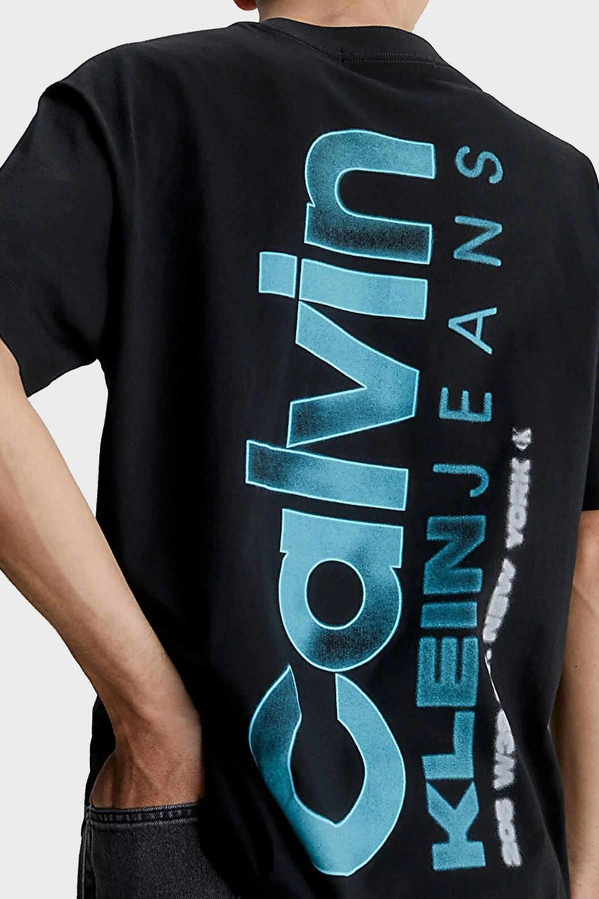 Calvin Klein Logo Baskılı Bisiklet Yaka Pamuklu Regular Fit J30J324225BEH Erkek T Shirt J30J324225 BEH SİYAH - 4