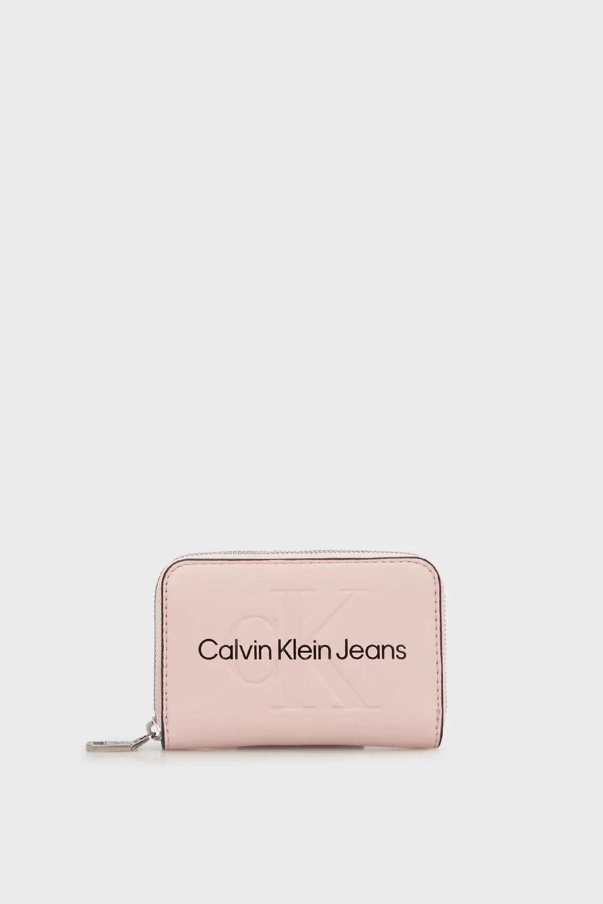 Calvin Klein Logo Baskılı Fermuarlı K60K607229TFT Bayan Cüzdan K60K607229 TFT PUDRA - 1