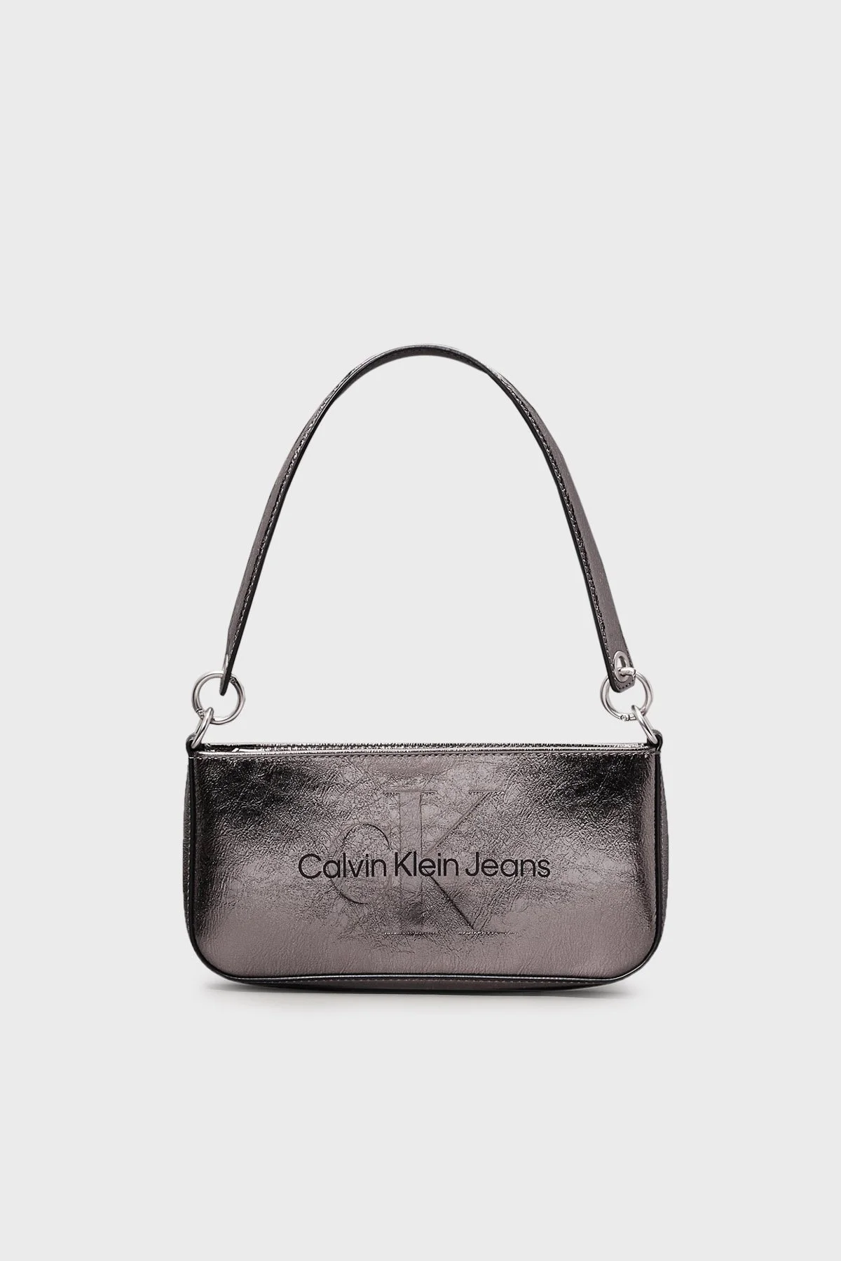 Calvin Klein Logo Baskılı Fermuarlı Metalik K60K612732ADA Bayan Çanta K60K612732 ADA METAL - 1
