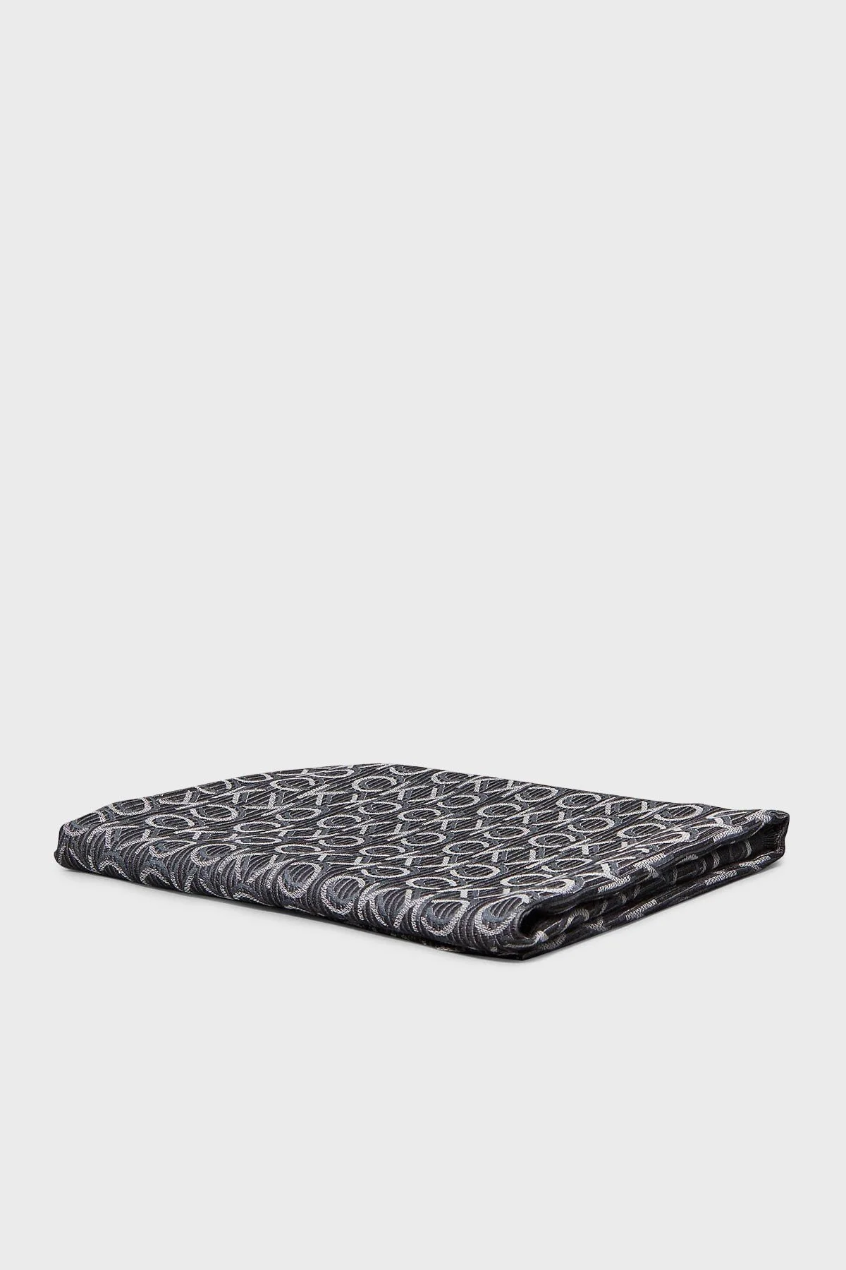 Calvin Klein Logo Baskılı Jakarlı 120 x 120 cm Modal K60K608779BEH Bayan Şal K60K608779 BEH SİYAH - 12