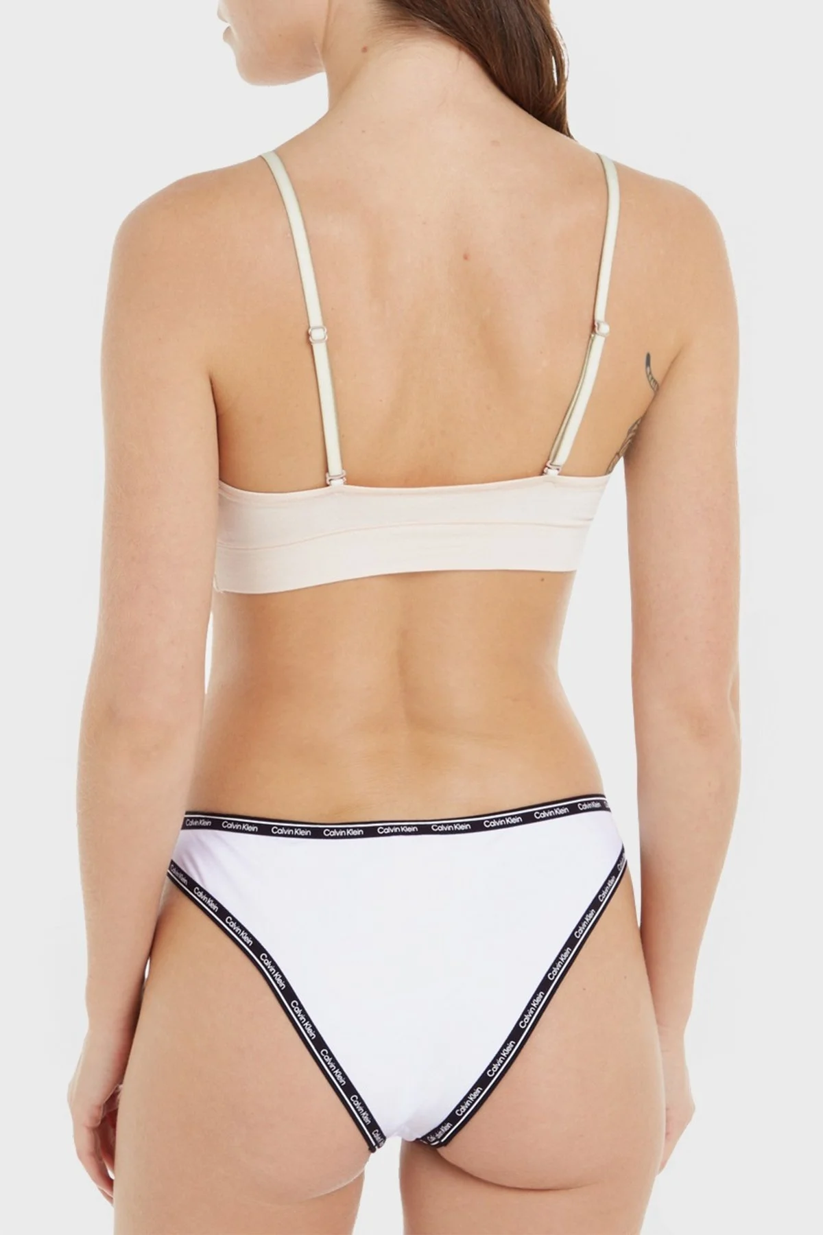 Calvin Klein Logo Baskılı KW0KW01993YCD Bayan Bikini Altı KW0KW01993 YCD BEYAZ - 7