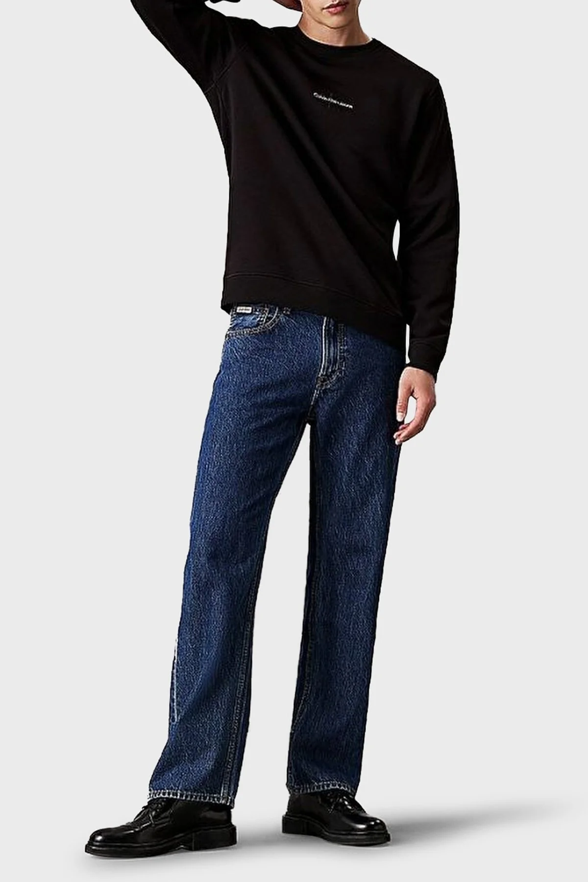 Calvin Klein Logo Baskılı Pamuklu Regular Fit Bisiklet Yaka J30J3256300GM Erkek Sweat J30J325630 0GM SİYAH - 7