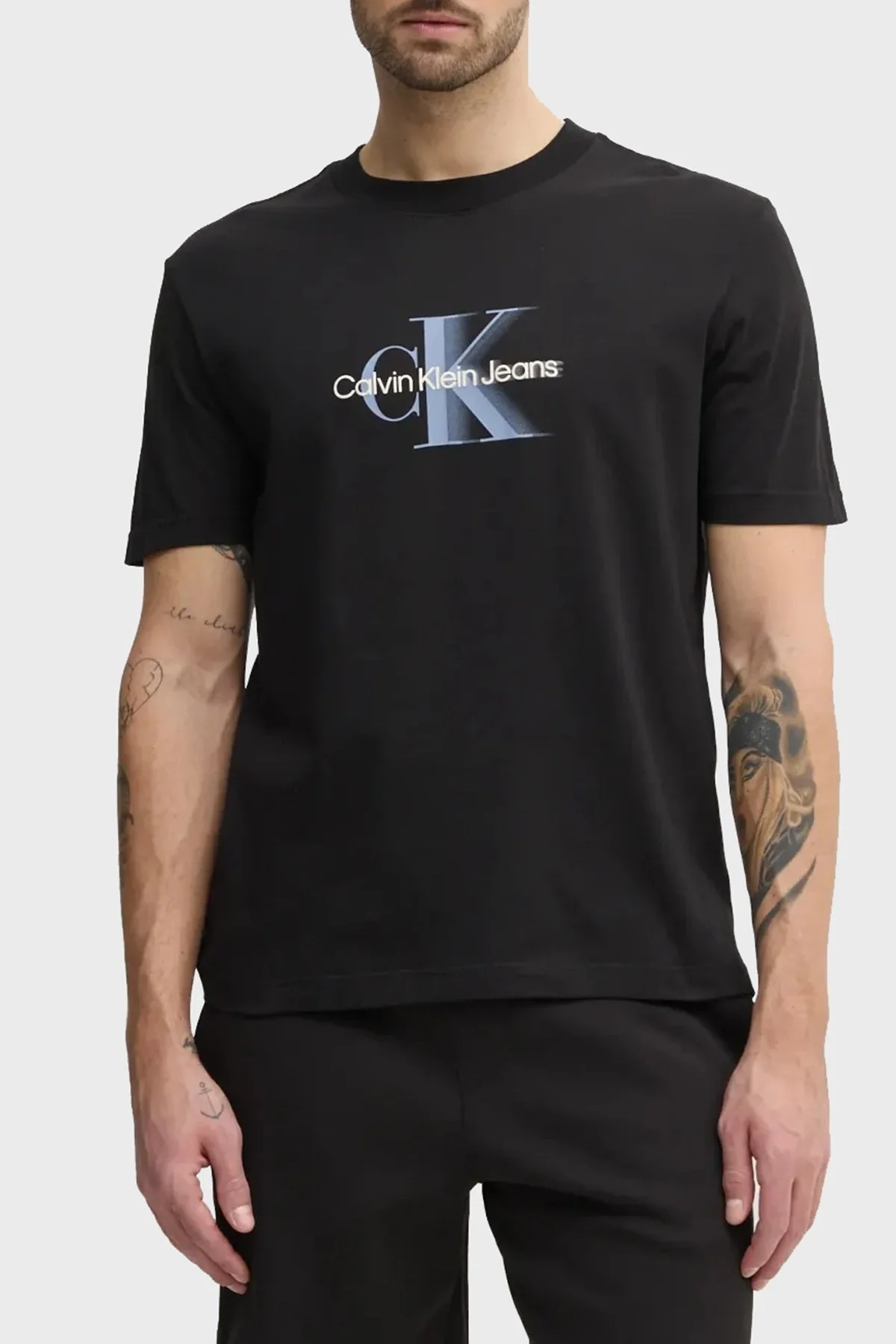 Calvin Klein Logo Baskılı Pamuklu Regular Fit Bisiklet Yaka J30J327471BEH Erkek T Shirt J30J327471 BEH SİYAH - 5