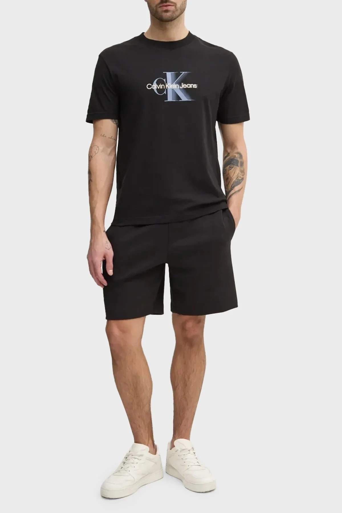 Calvin Klein Logo Baskılı Pamuklu Regular Fit Bisiklet Yaka J30J327471BEH Erkek T Shirt J30J327471 BEH SİYAH - 6