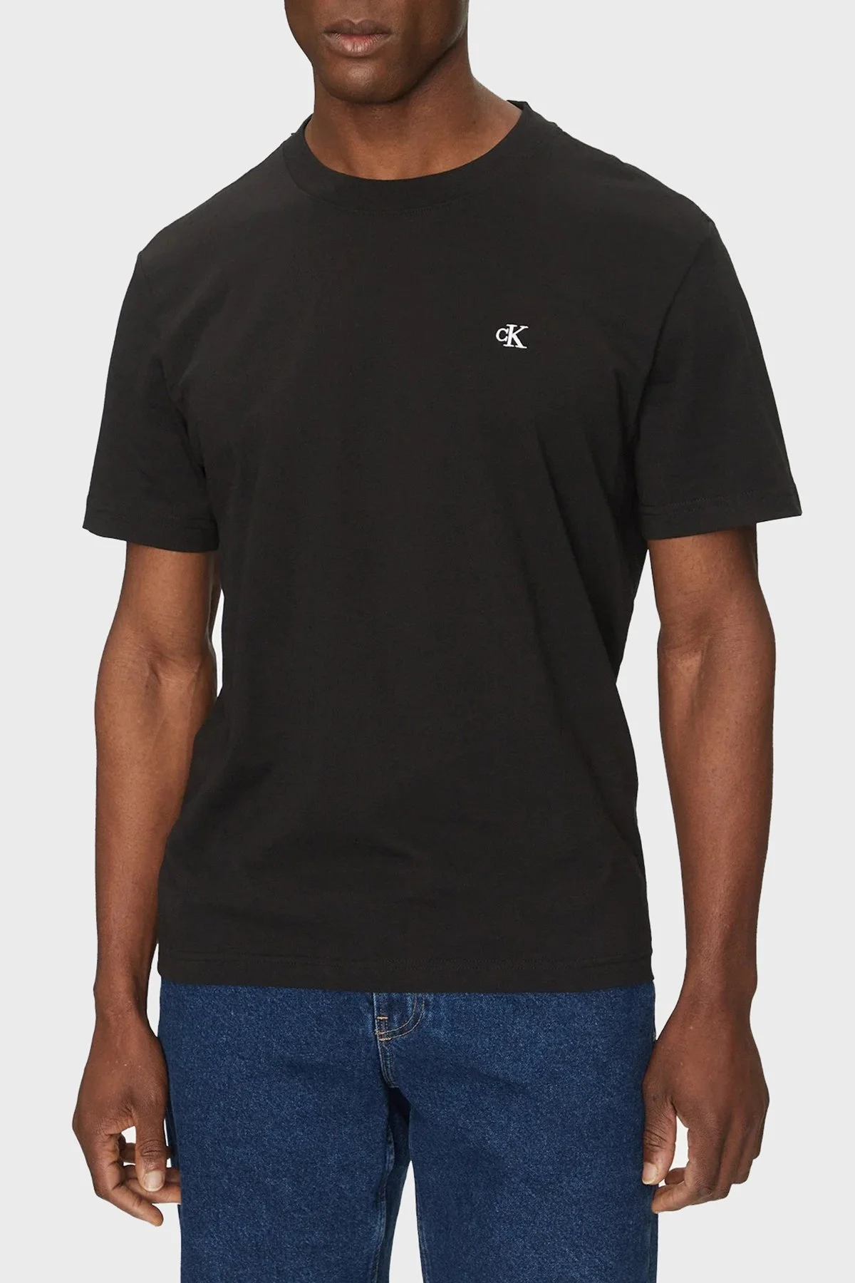 Calvin Klein Logo Baskılı Pamuklu Regular Fit Bisiklet Yaka J30J327473BEH Erkek T Shirt J30J327473 BEH SİYAH - 1