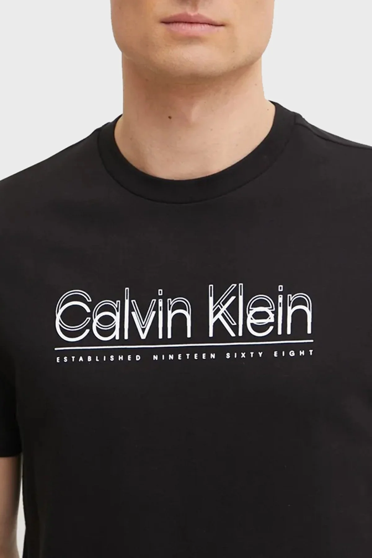 Calvin Klein Logo Baskılı Pamuklu Regular Fit Bisiklet Yaka K10K114149BEH Erkek T Shirt K10K114149 BEH SİYAH - 8